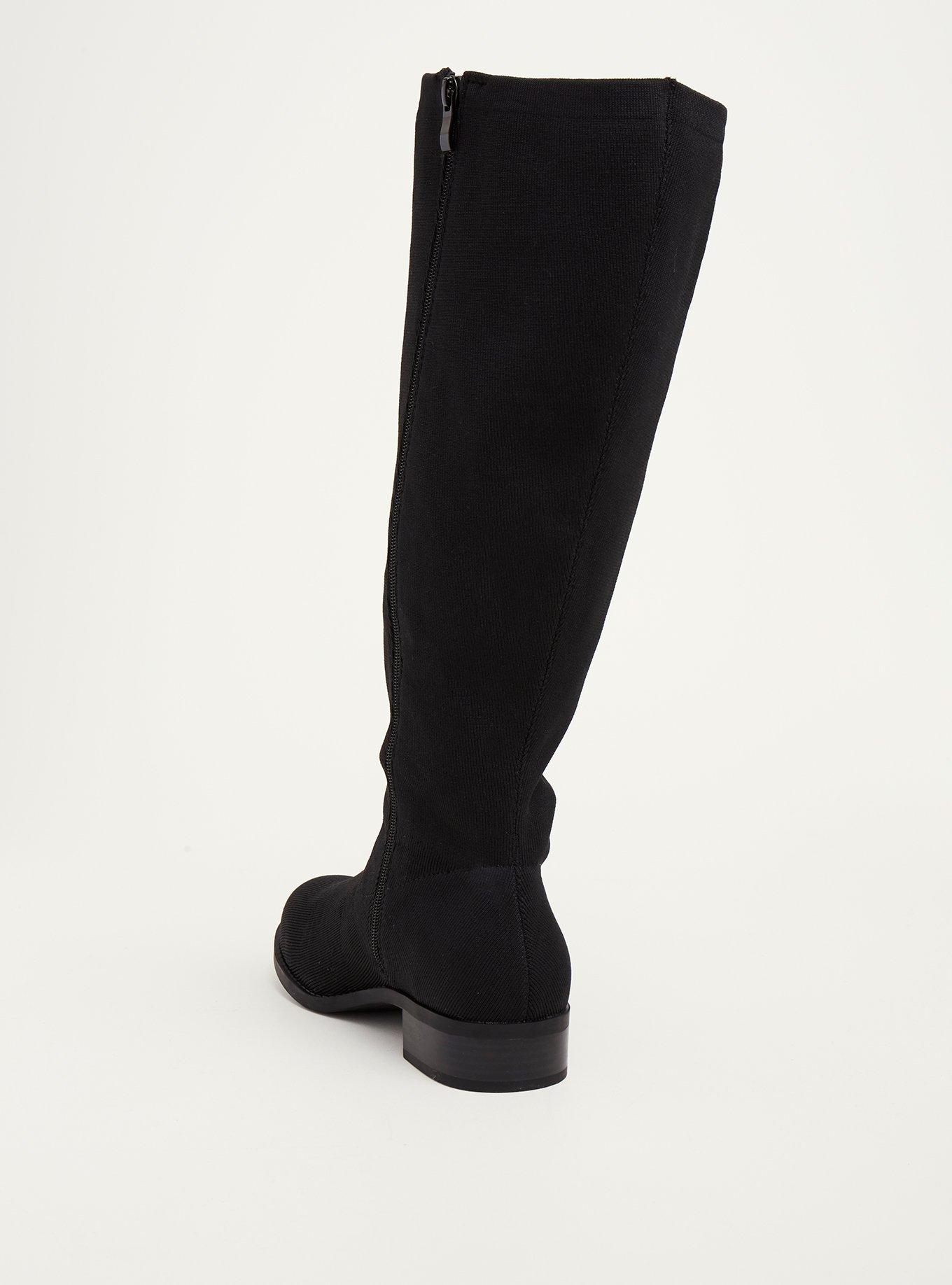 Plus Size Black Elastic Knee Boot WW Wide To Extra Wide Calf Torrid