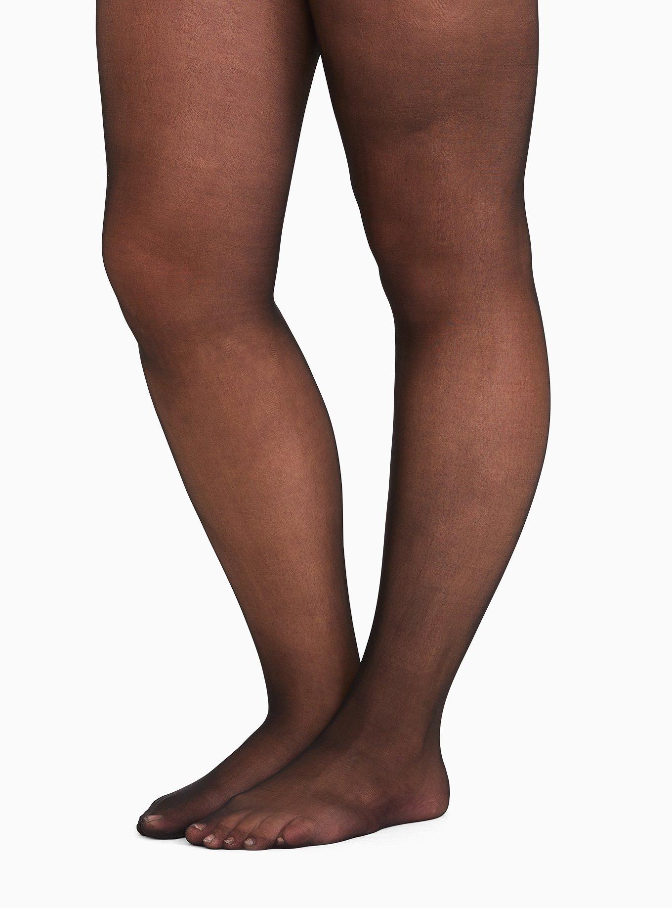 Women's Plus Brown Sheer Thigh Highs with Leopard Print Top