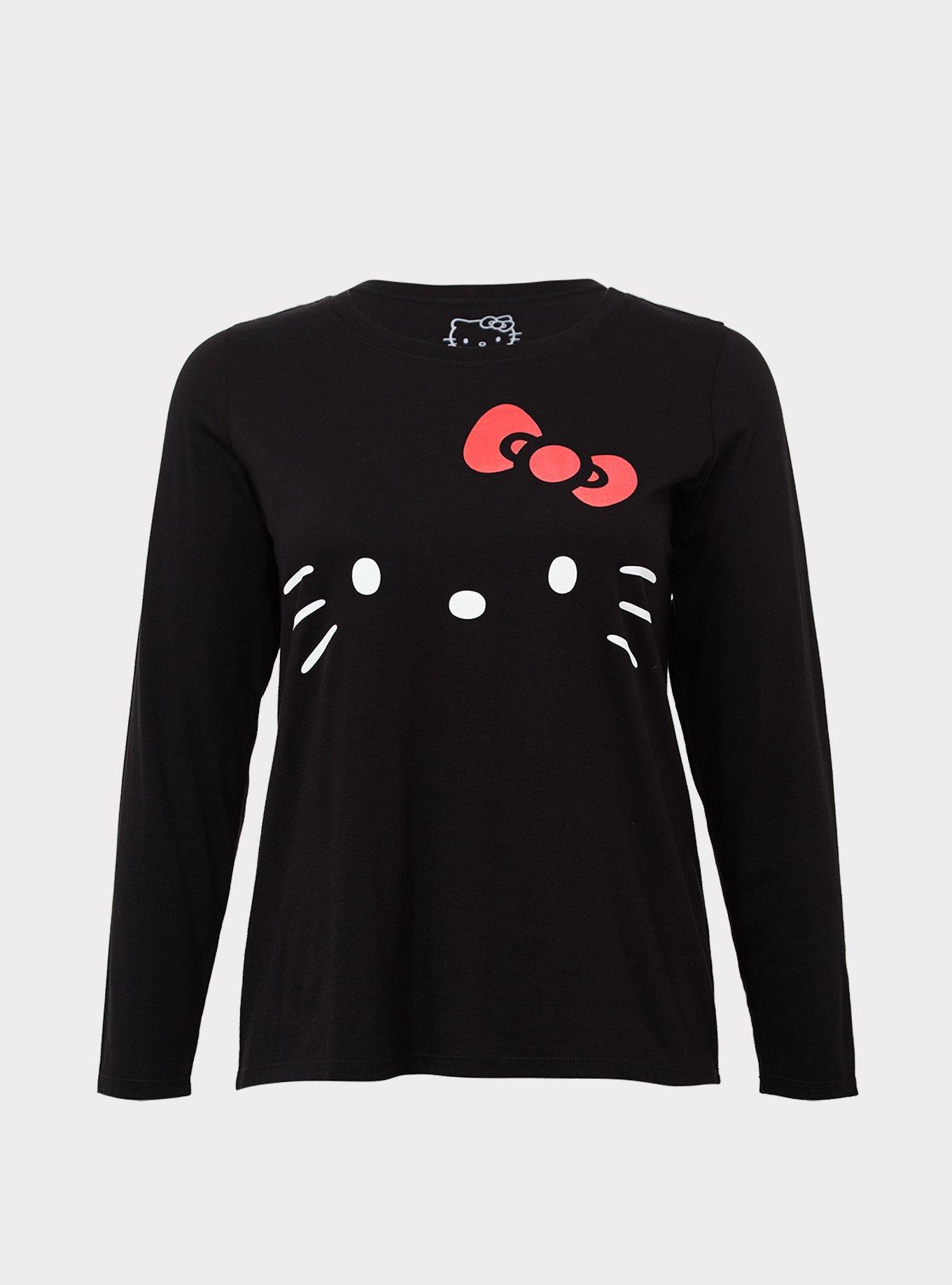 Plus Size Hello Kitty Black Crew Tee, , hi-res