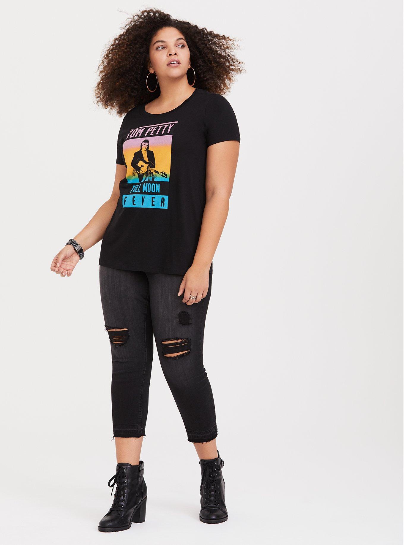 Plus Size Black Tom Petty Full Moon Fever Tee, DEEP BLACK, alternate
