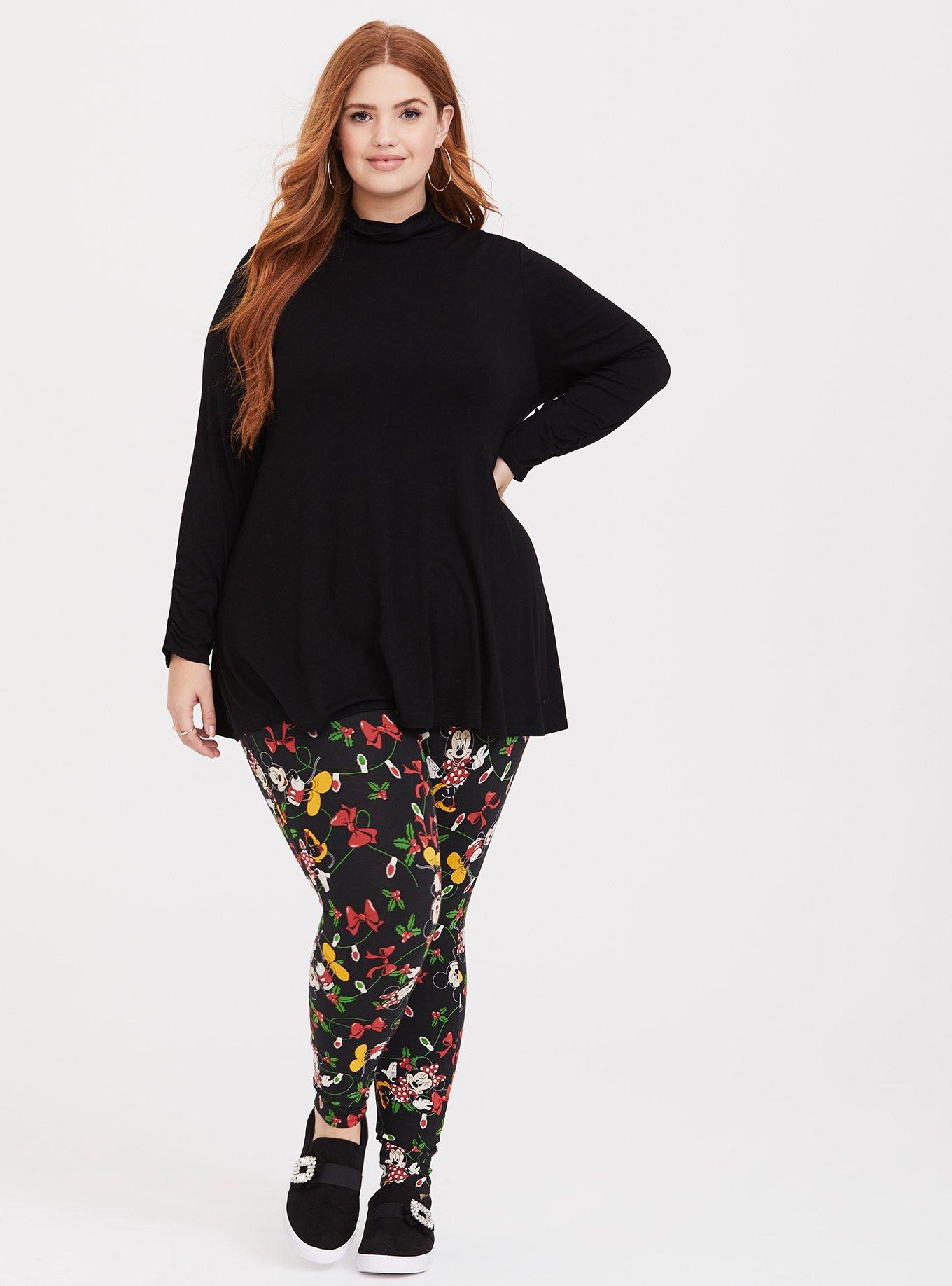 YOURS Curve Black Christmas Cookie Print Leggings