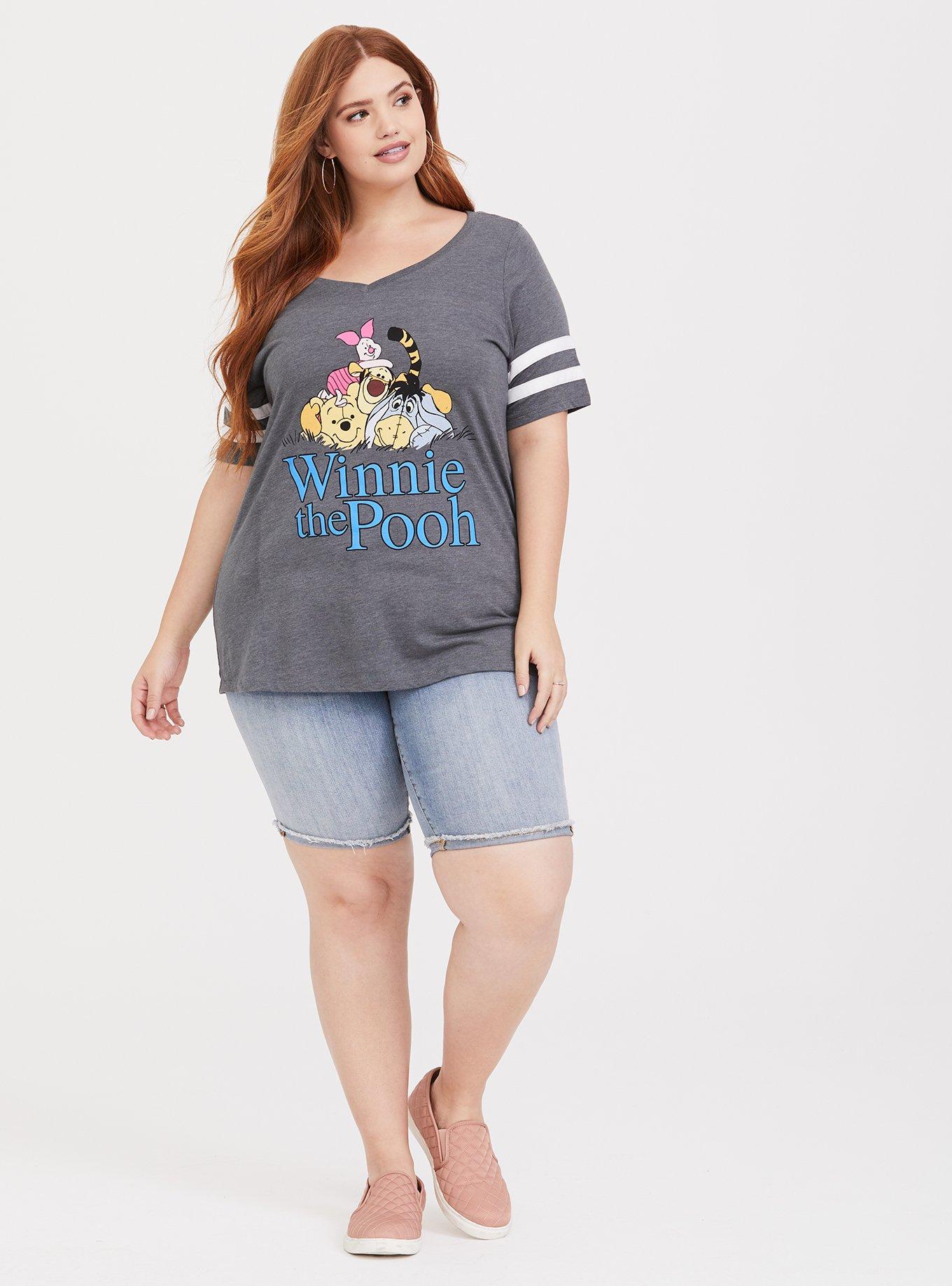 Disney Winnie the Pooh Football Slim Fit Top, MEDIUM HEATHER GREY, alternate