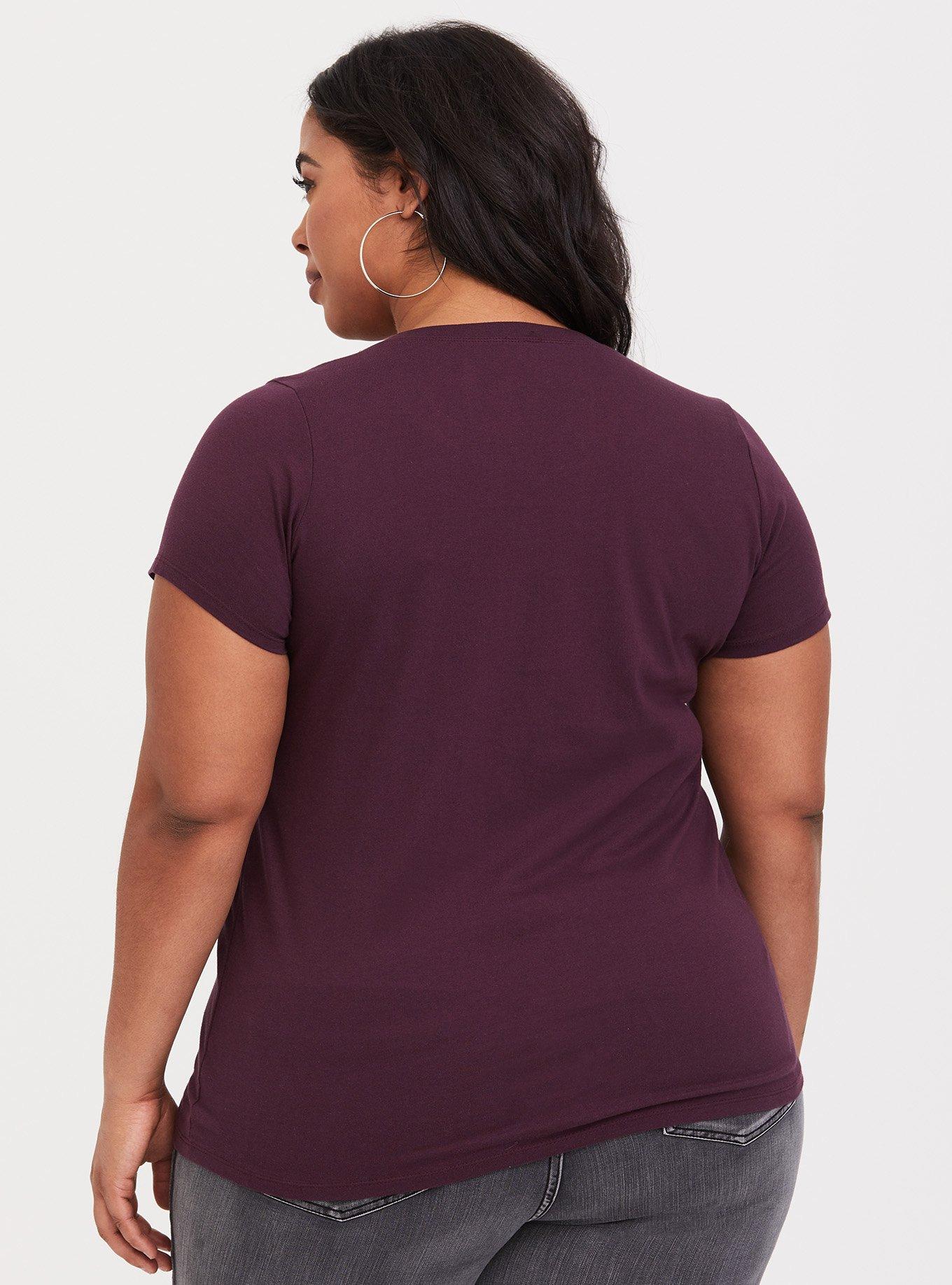 Plus Size - Queen Burgundy Crew Tee - Torrid