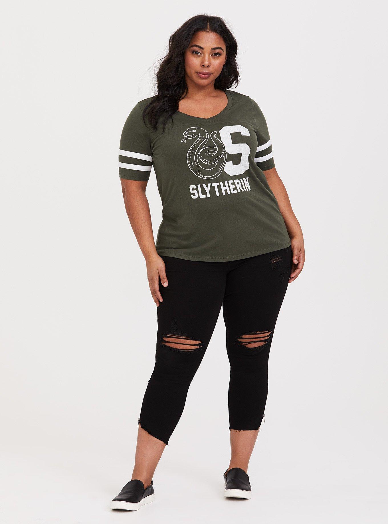 Plus Size Harry Potter Slytherin Olive Green Classic Fit