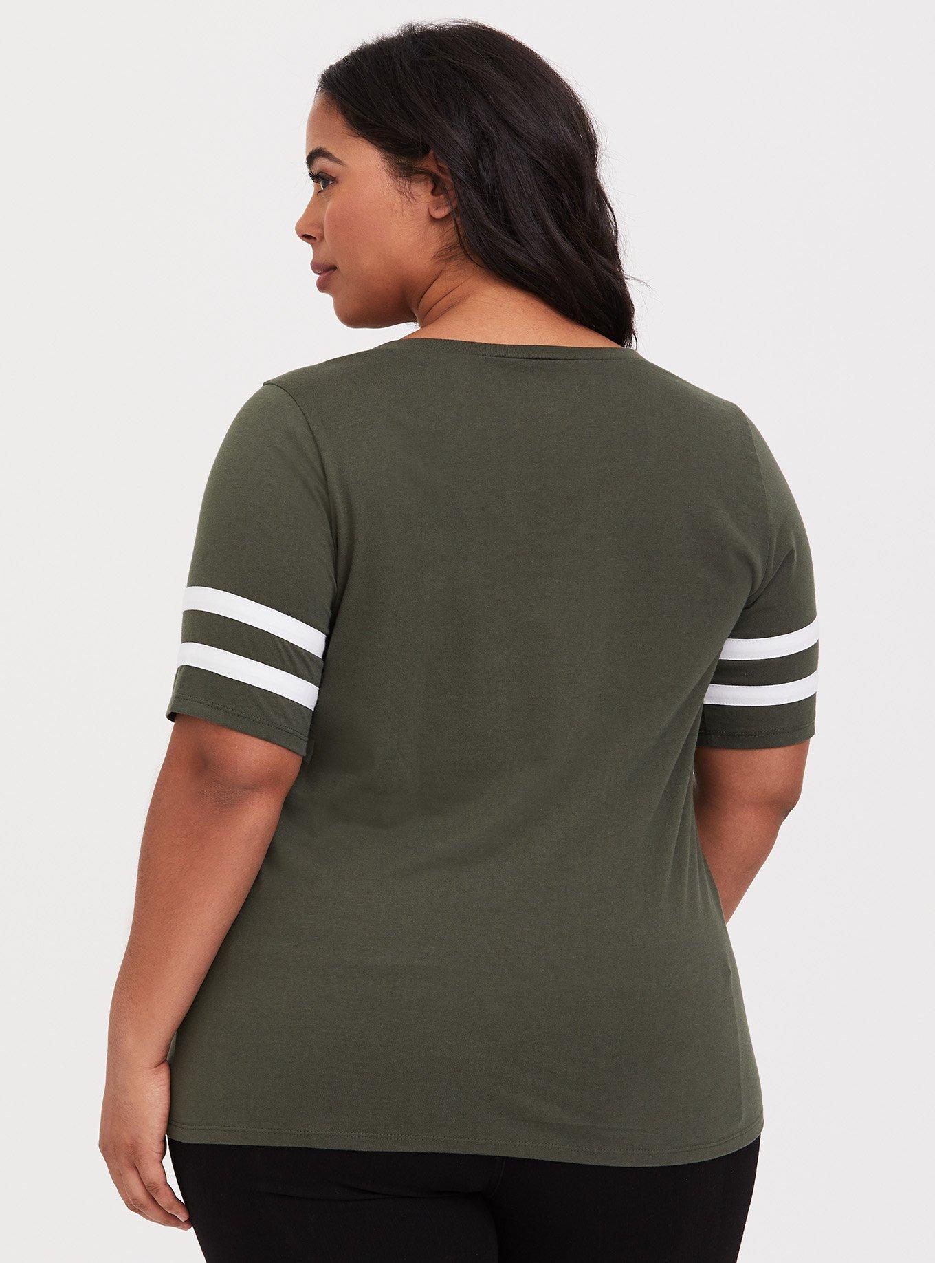 Harry Potter Slytherin Olive Green Classic Fit Football Top, DEEP DEPTHS, alternate