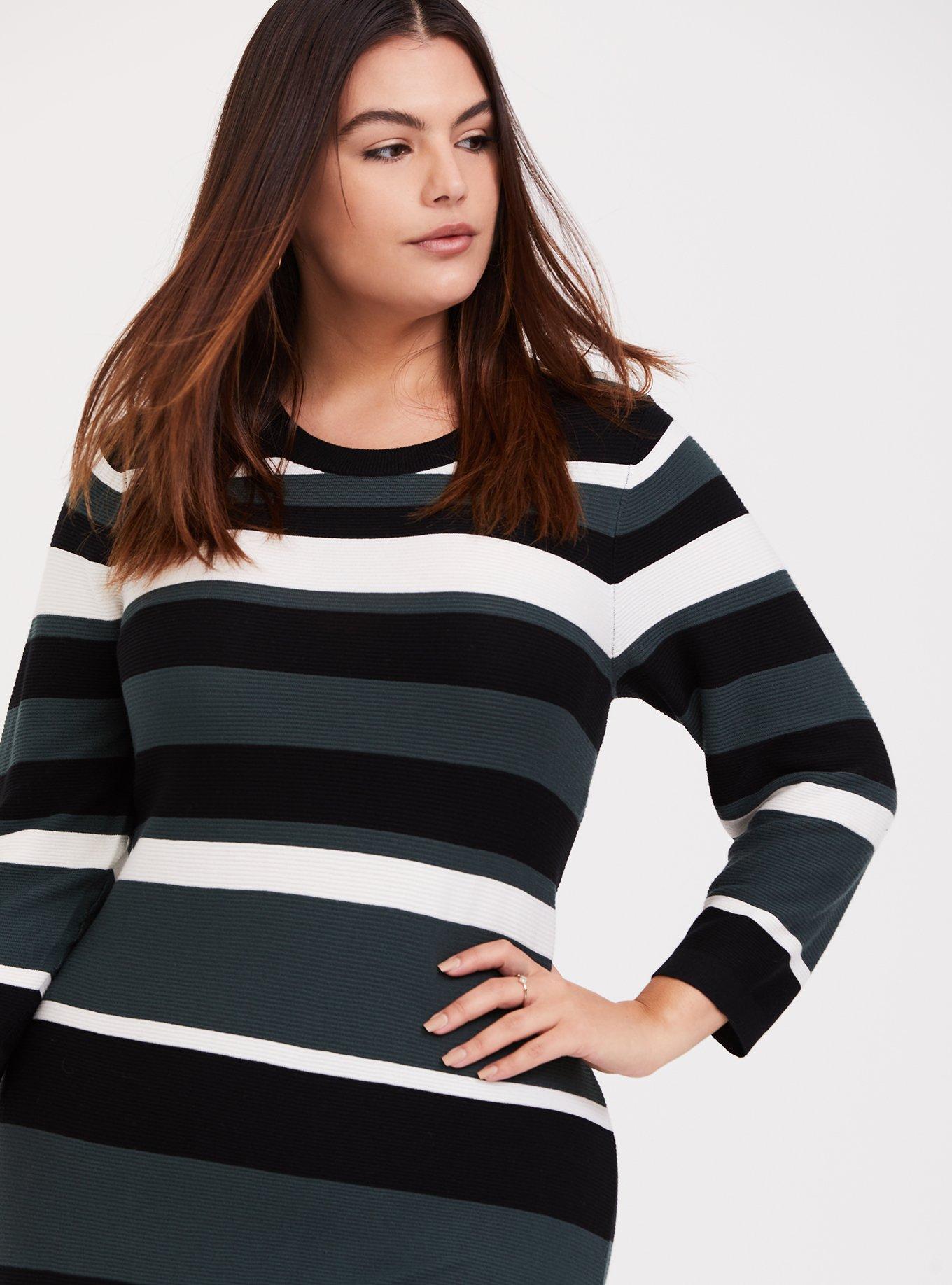 Midi Sweater Dress, STRIPE GREEN, alternate