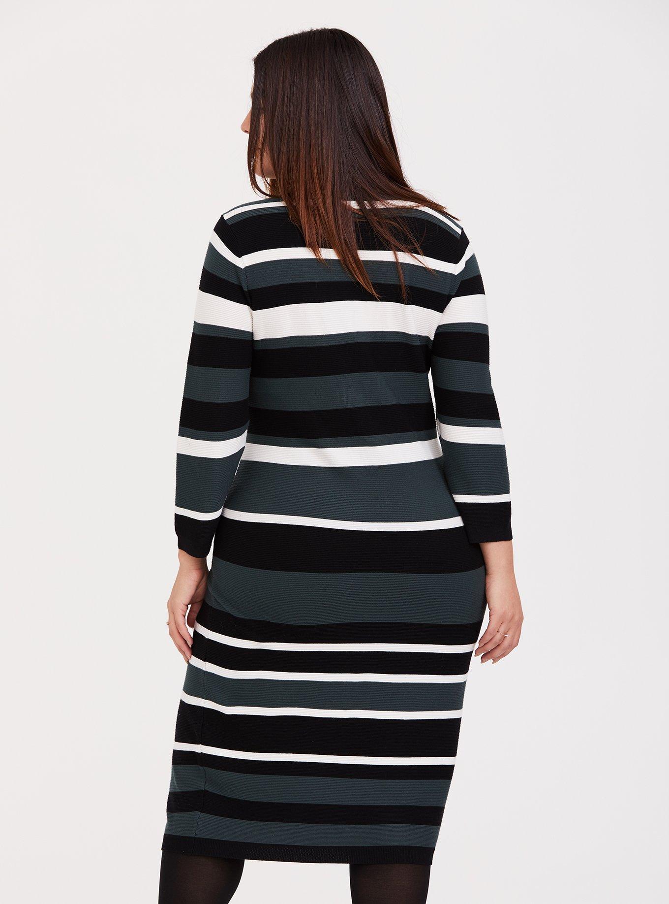 Midi Sweater Dress, STRIPE GREEN, alternate