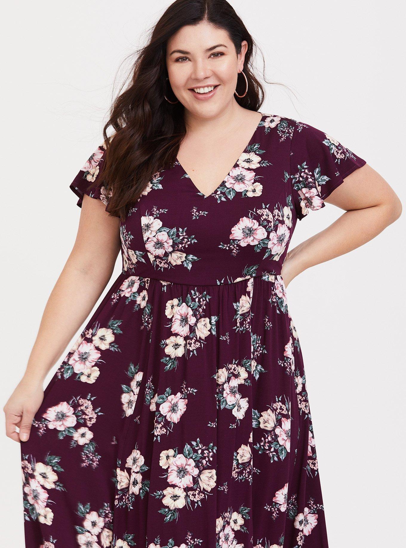 Torrid black dress outlet with flowers