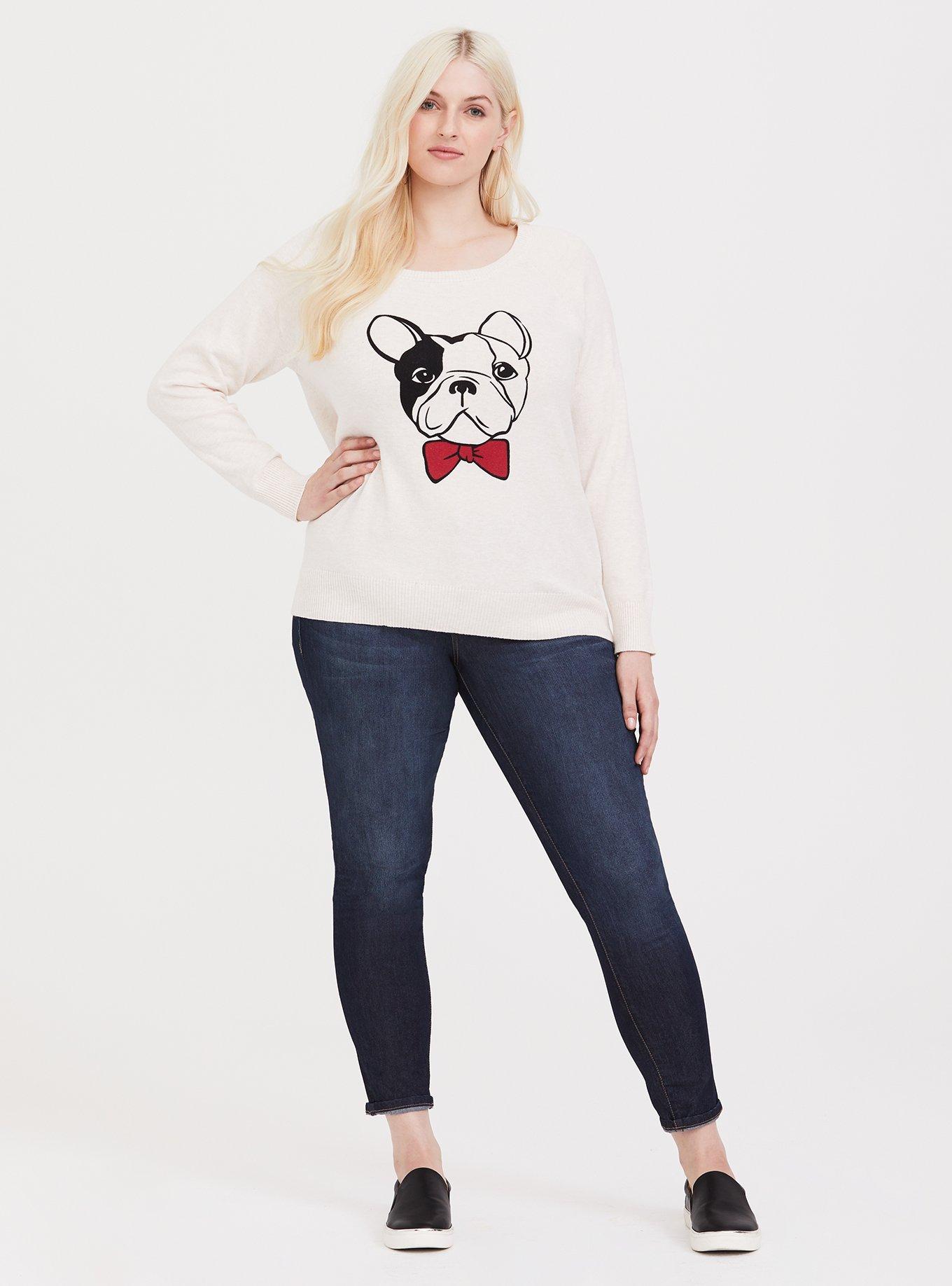 Beige Frenchie Sweatshirt, OATMEAL HEATHER, alternate