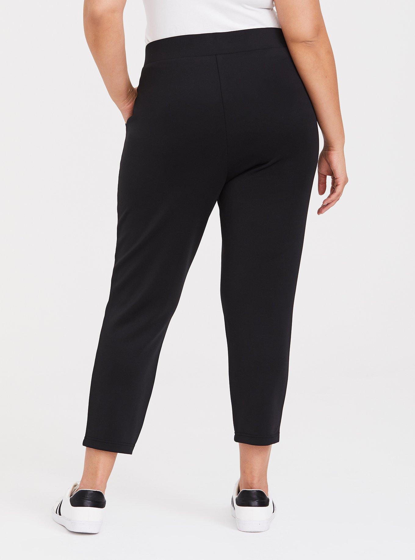 Plus Size Black Scuba Straight Leg Jogger, DEEP BLACK, alternate