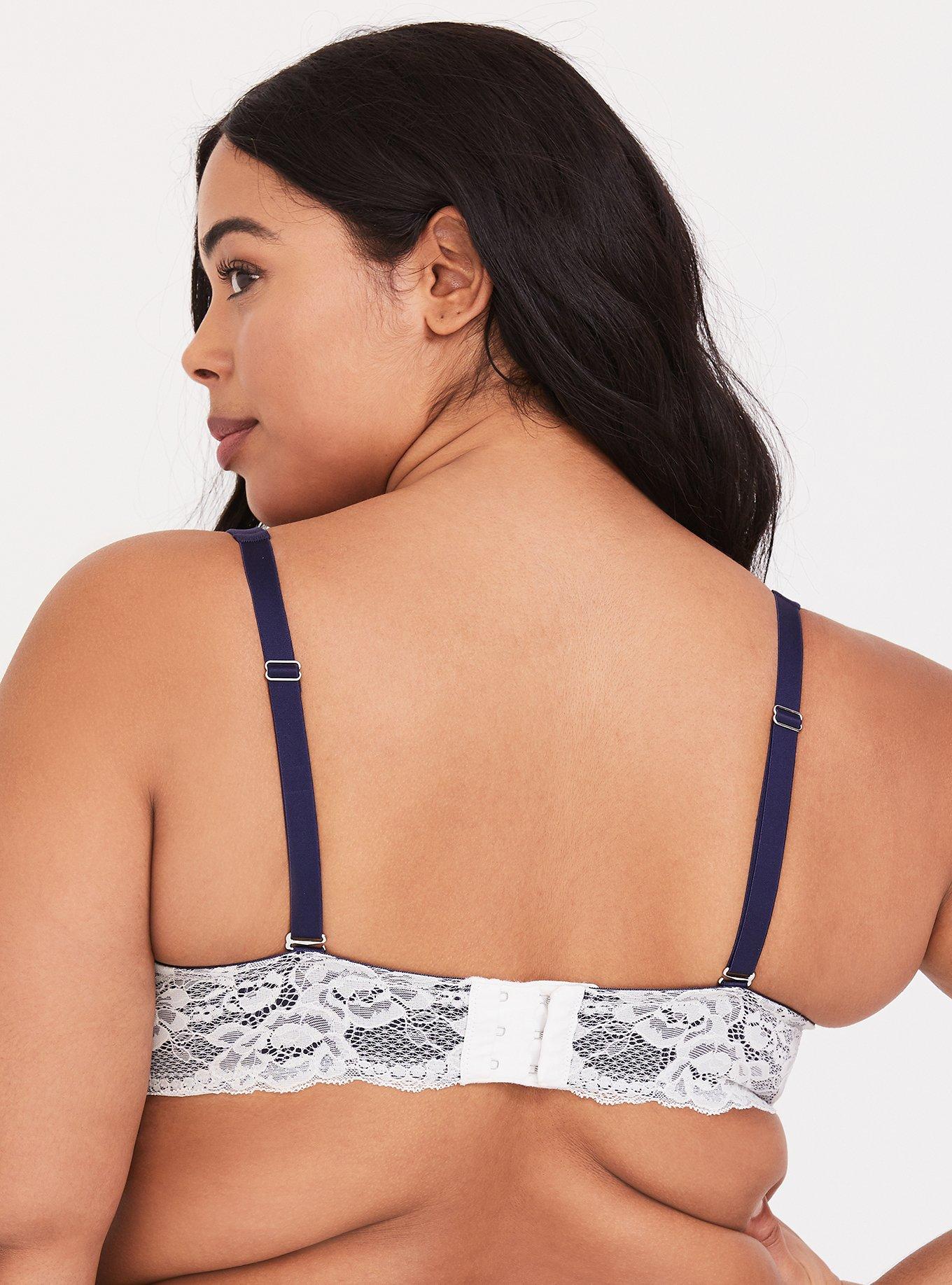 Plus Size - Torrid Curve Body™ Navy Microfiber & Lace Push-Up