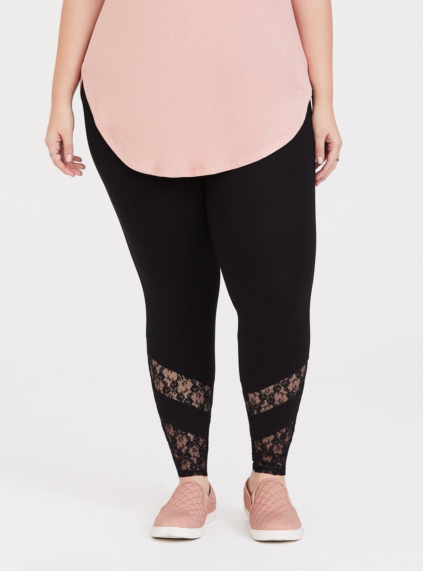 Lace inset outlet leggings