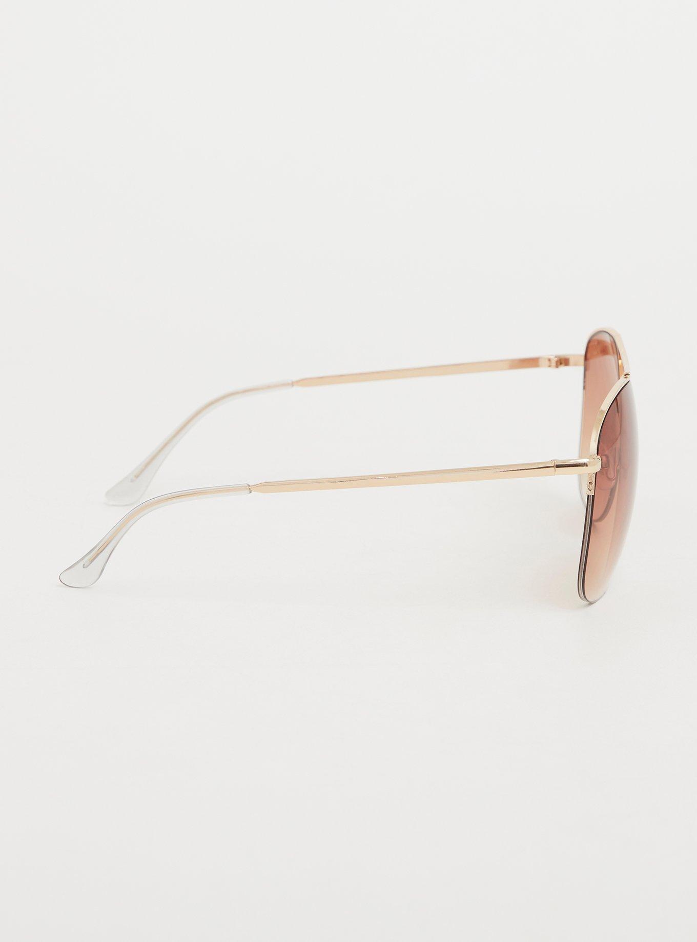 Rose Gold Tri Color 70s Aviator Sunglasses, , alternate