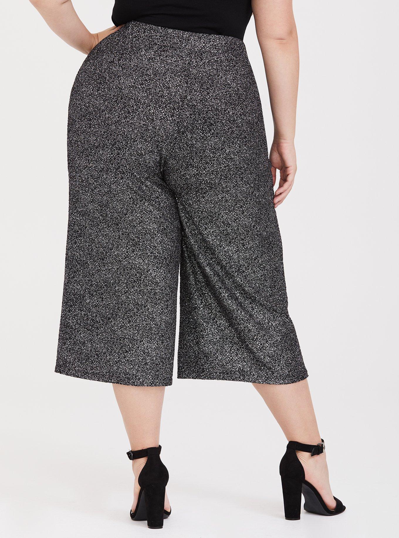 Black Shimmer Culotte Set, DEEP BLACK, alternate