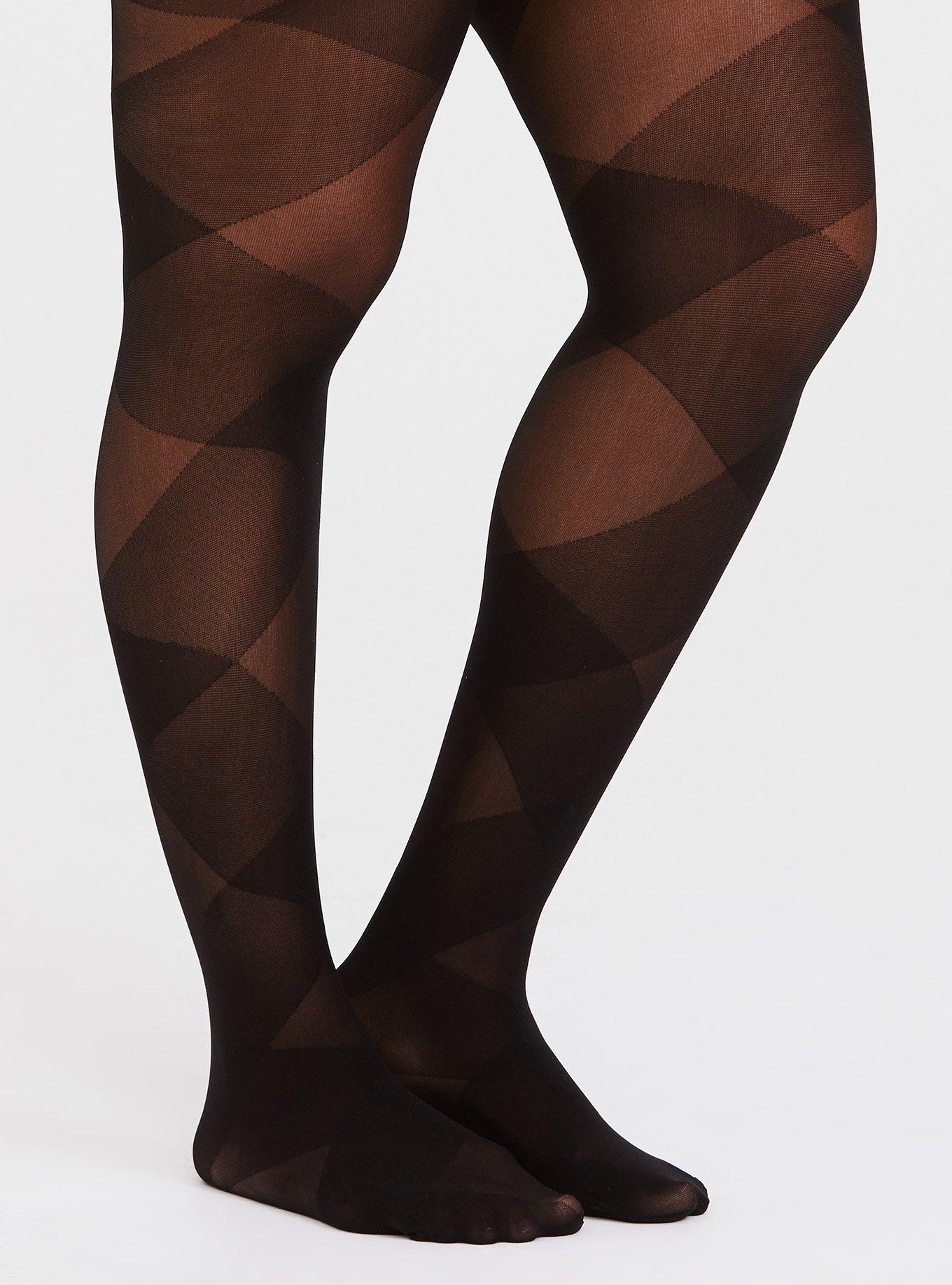 Black Plaid Tights