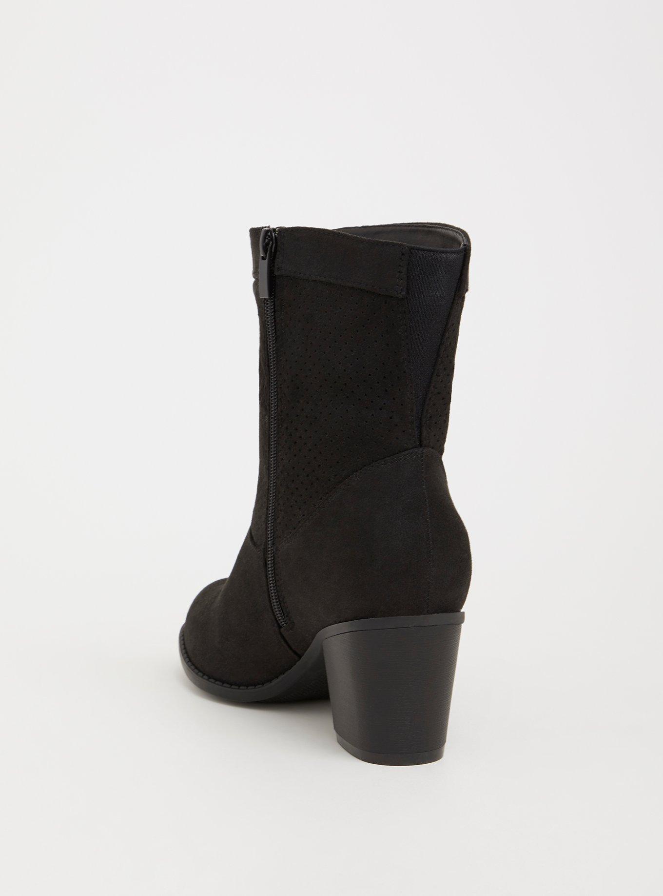 Plus Size Slouchy Western Bootie (WW), BLACK, alternate