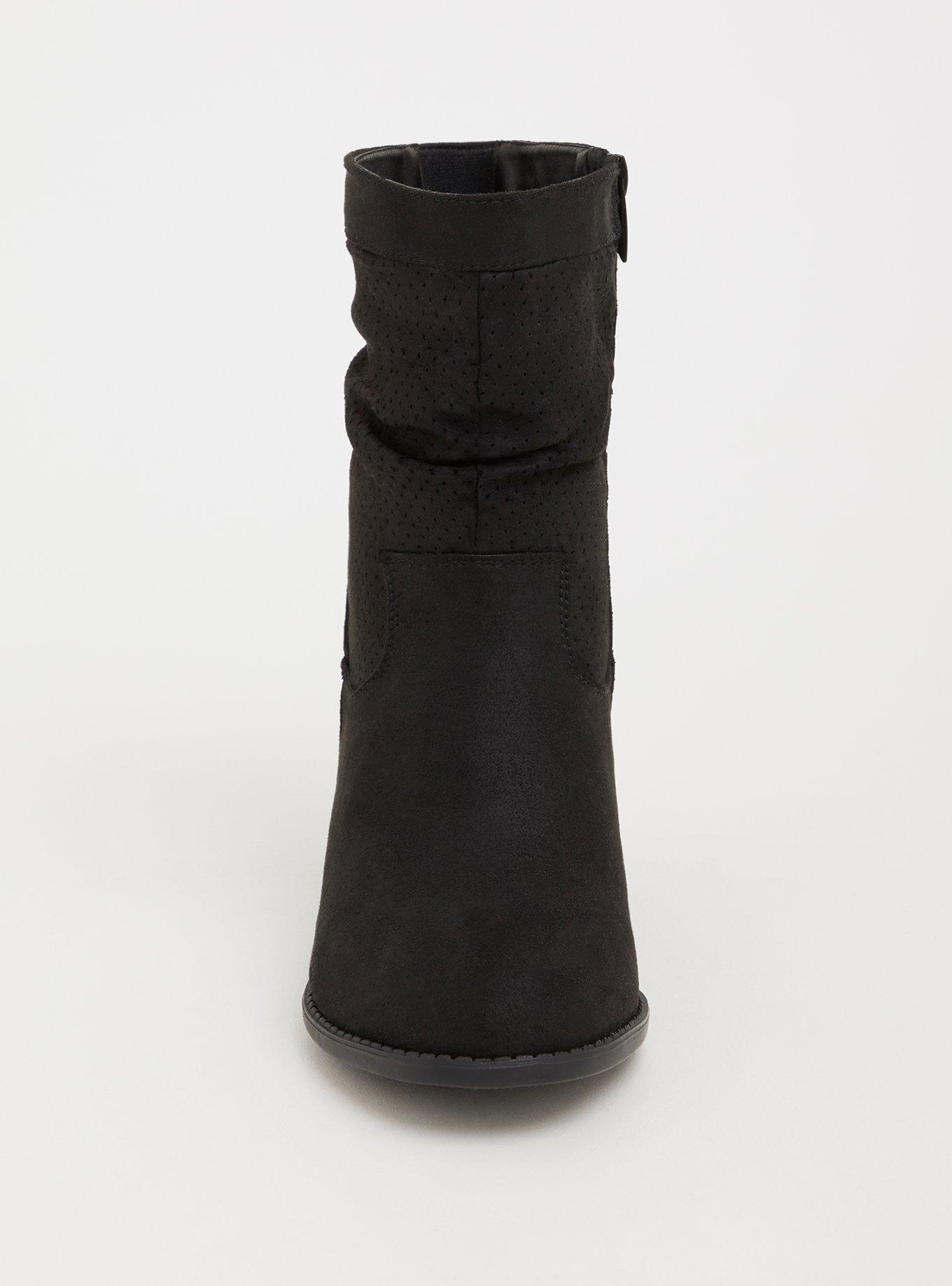 Plus Size Slouchy Western Bootie (WW), BLACK, alternate