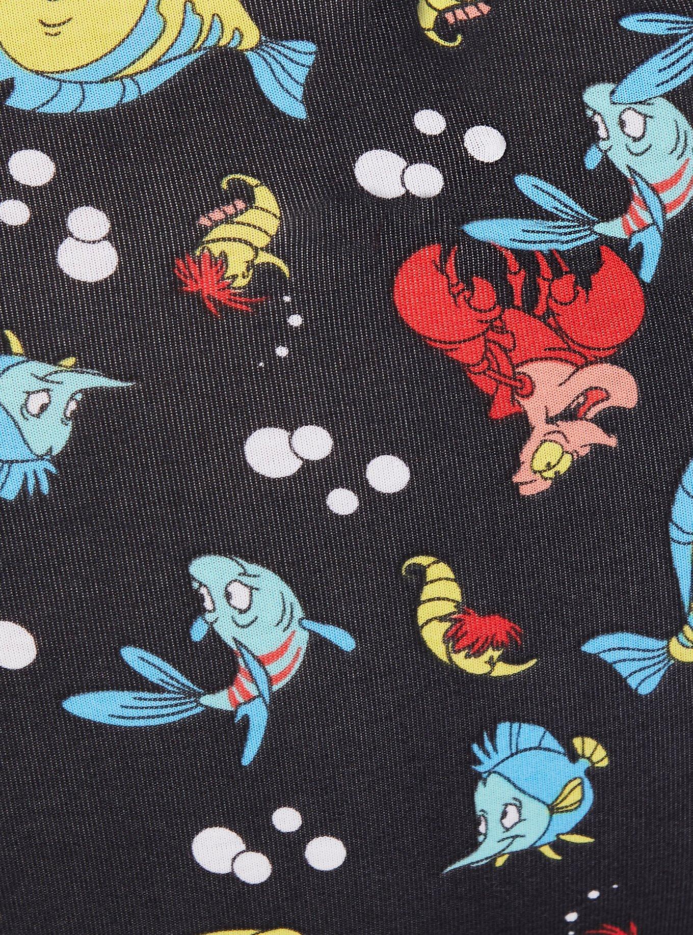 Plus Size Disney Little Mermaid Sebastian & Flounder Cotton Boyshort Panty, , alternate