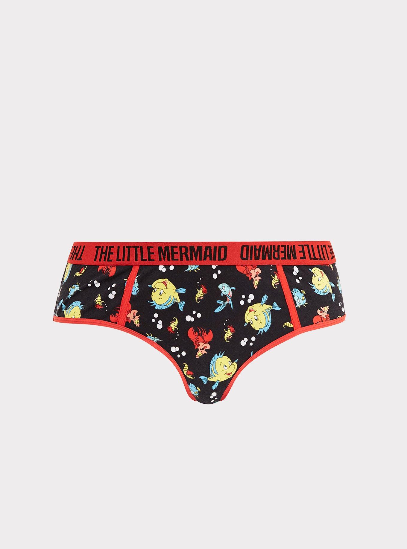 Plus Size Disney Little Mermaid Sebastian & Flounder Cotton Boyshort Panty, , hi-res