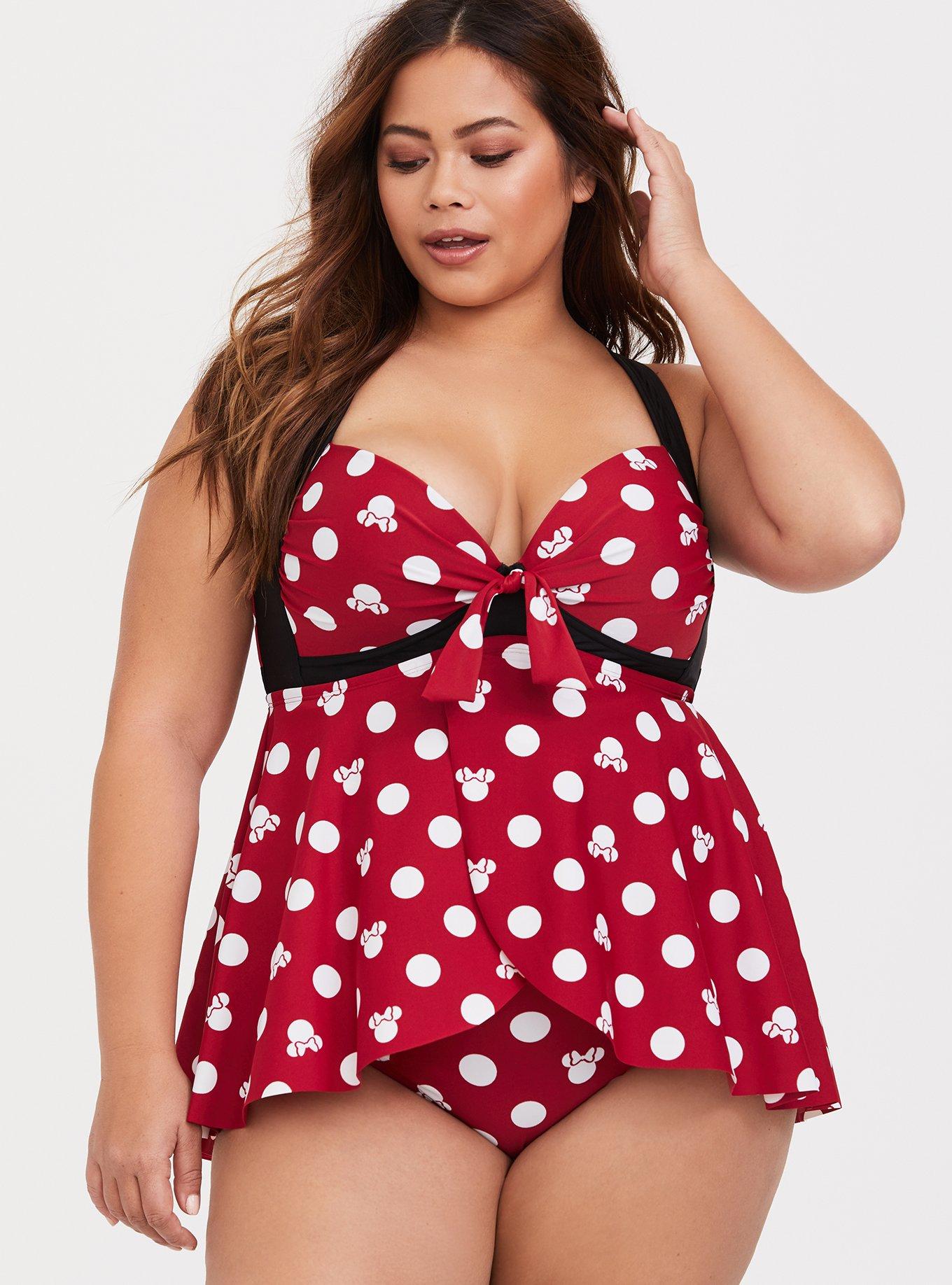 Plus Size - Disney Minnie Mouse Tie-Front One-Piece Swimsuit - Torrid
