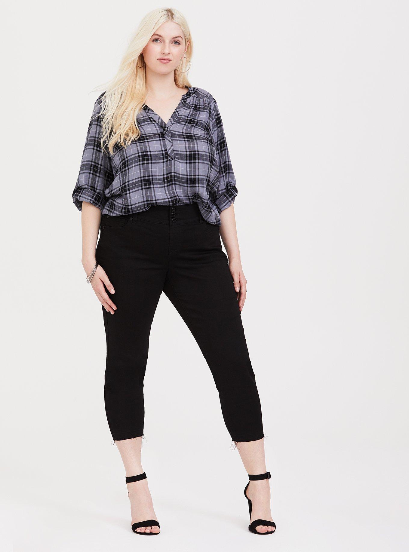 Harper - Blue Black Plaid Twill Pullover, SOFT PLAID, alternate