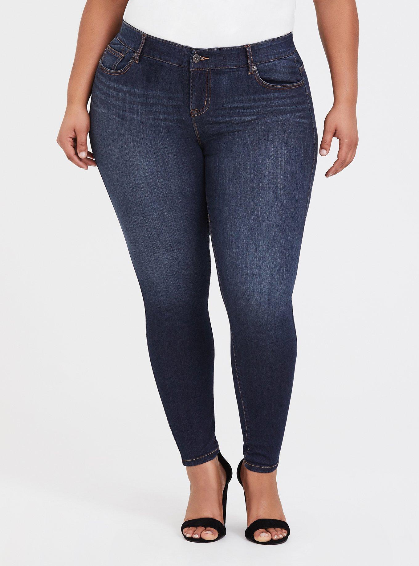 Plus Size - Torrid Skinny Jeans - Grey Wash with Destruction - Torrid