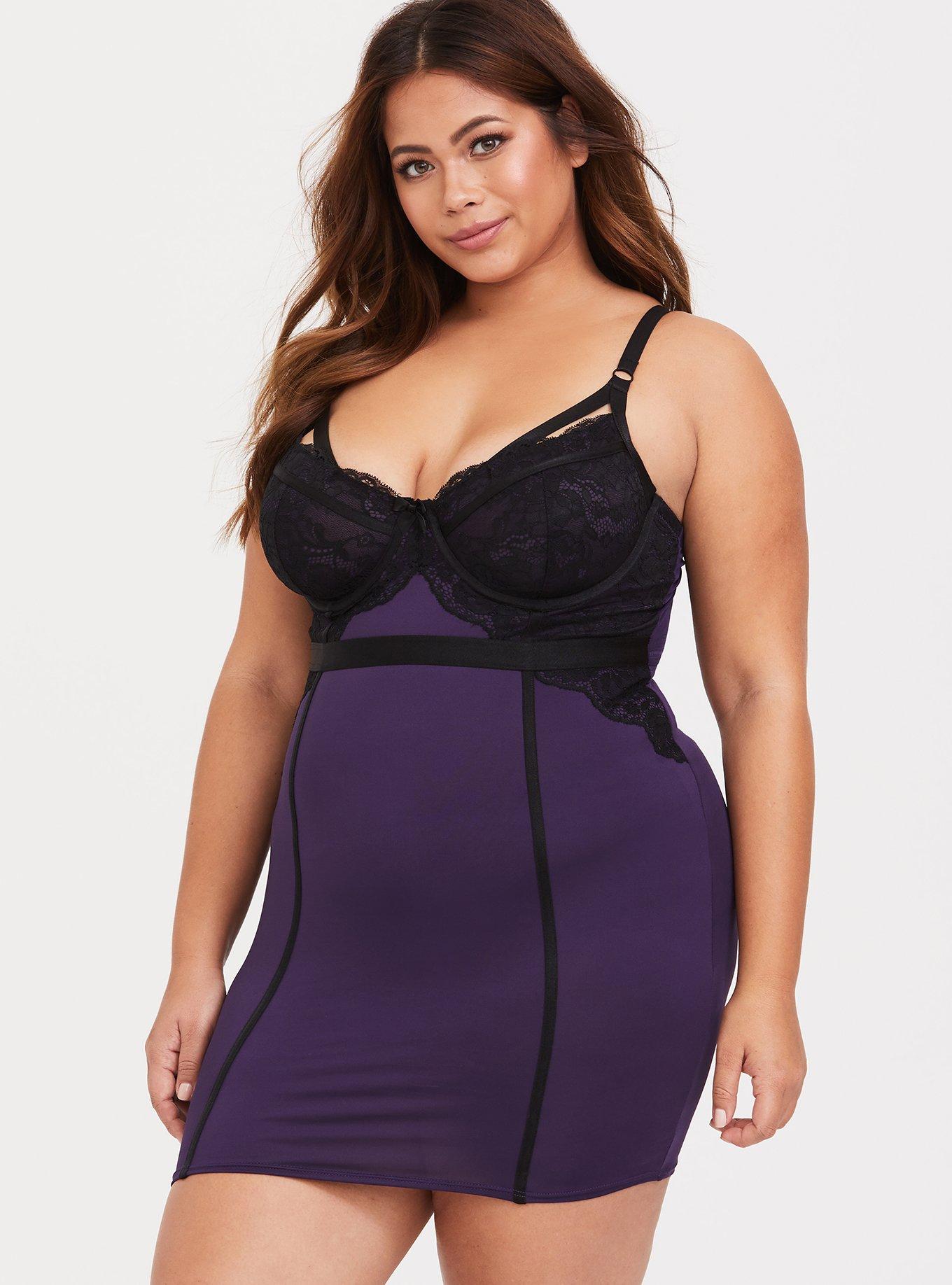 Plus Size - Underwire Chemise - Lace Black - Torrid