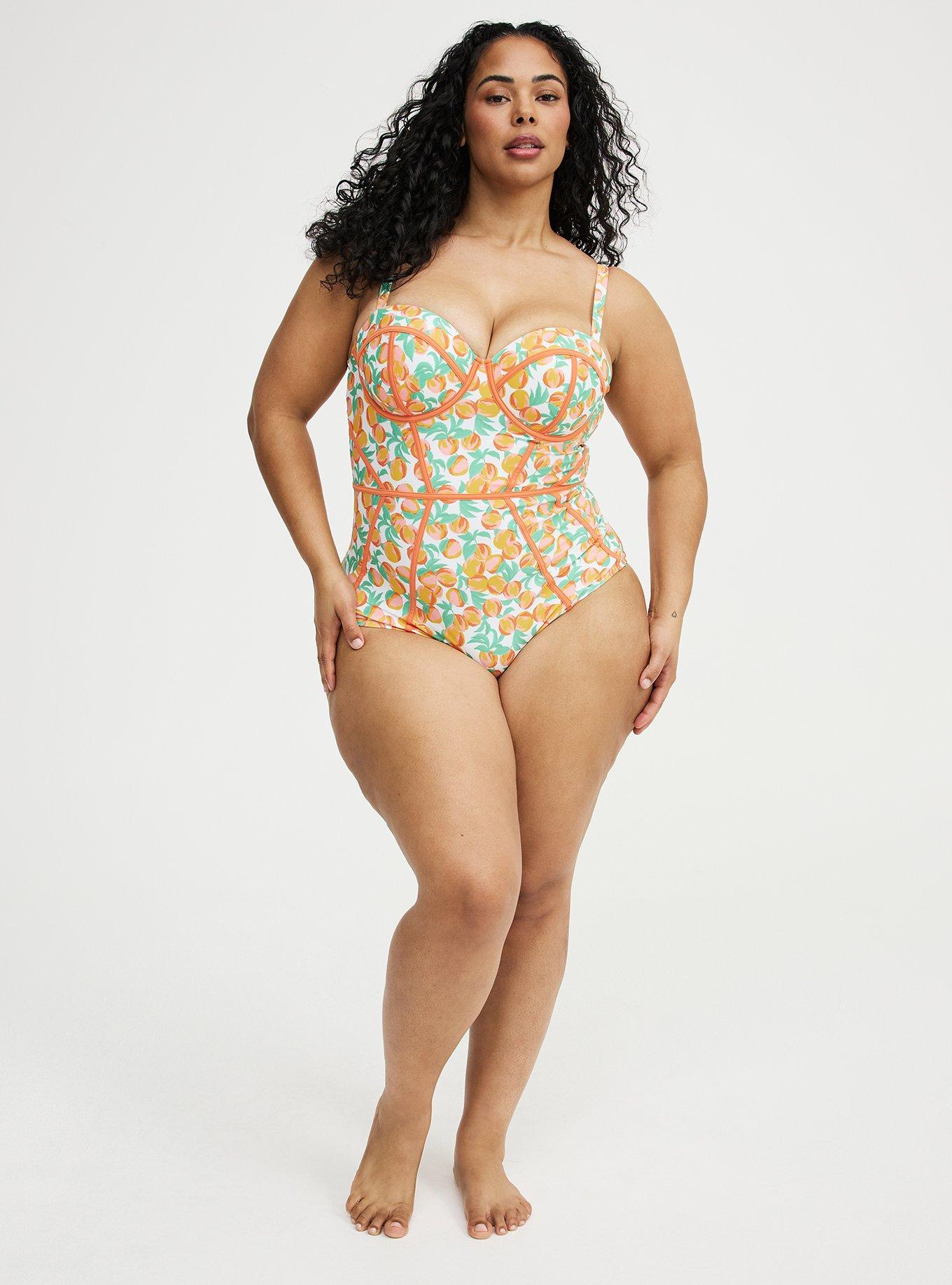 Slim Fix Underwire One Piece Swimsuit, GEORGIA PEACHES WHITE, alternate