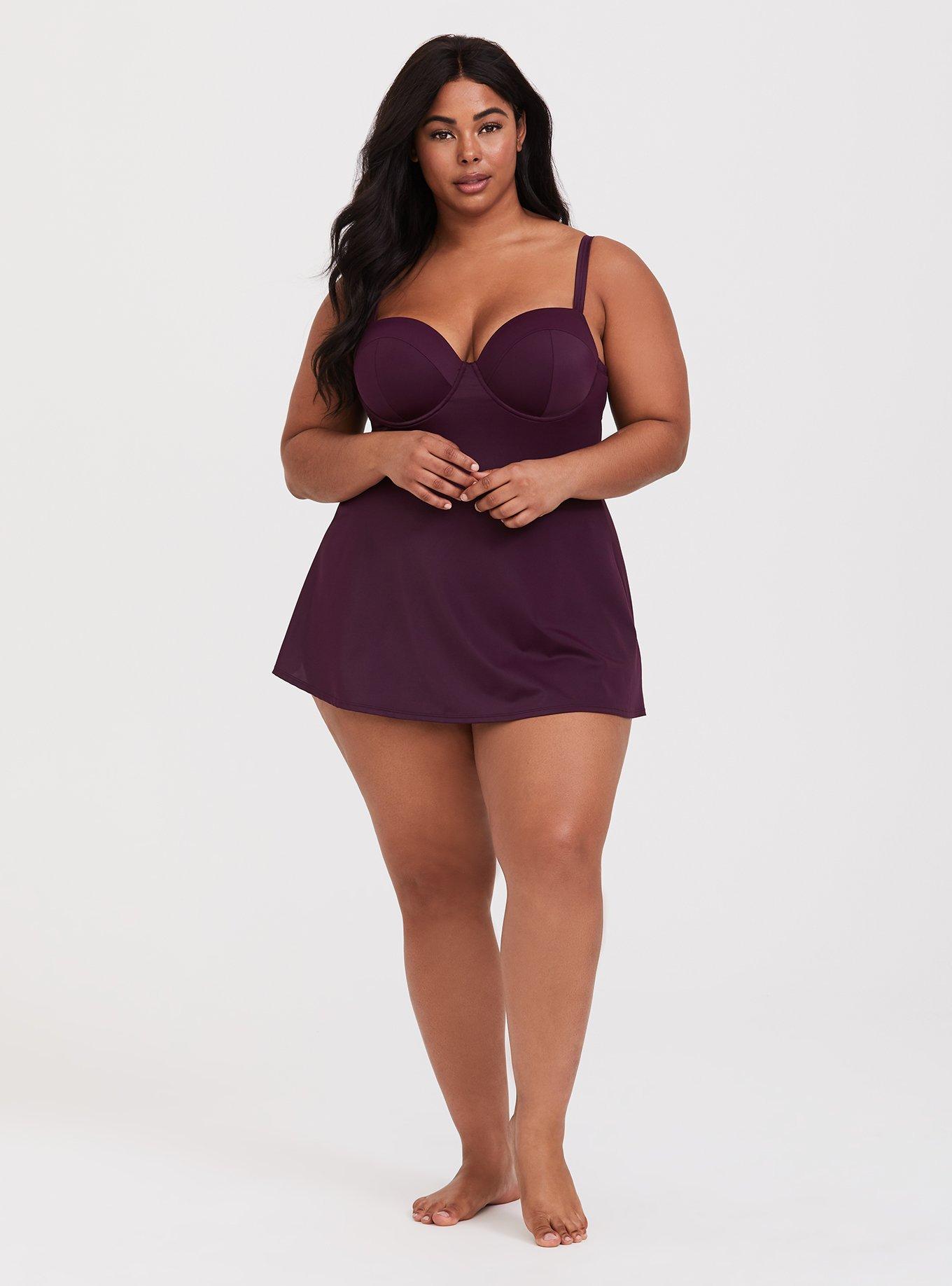 Plus size push up swim sales dress