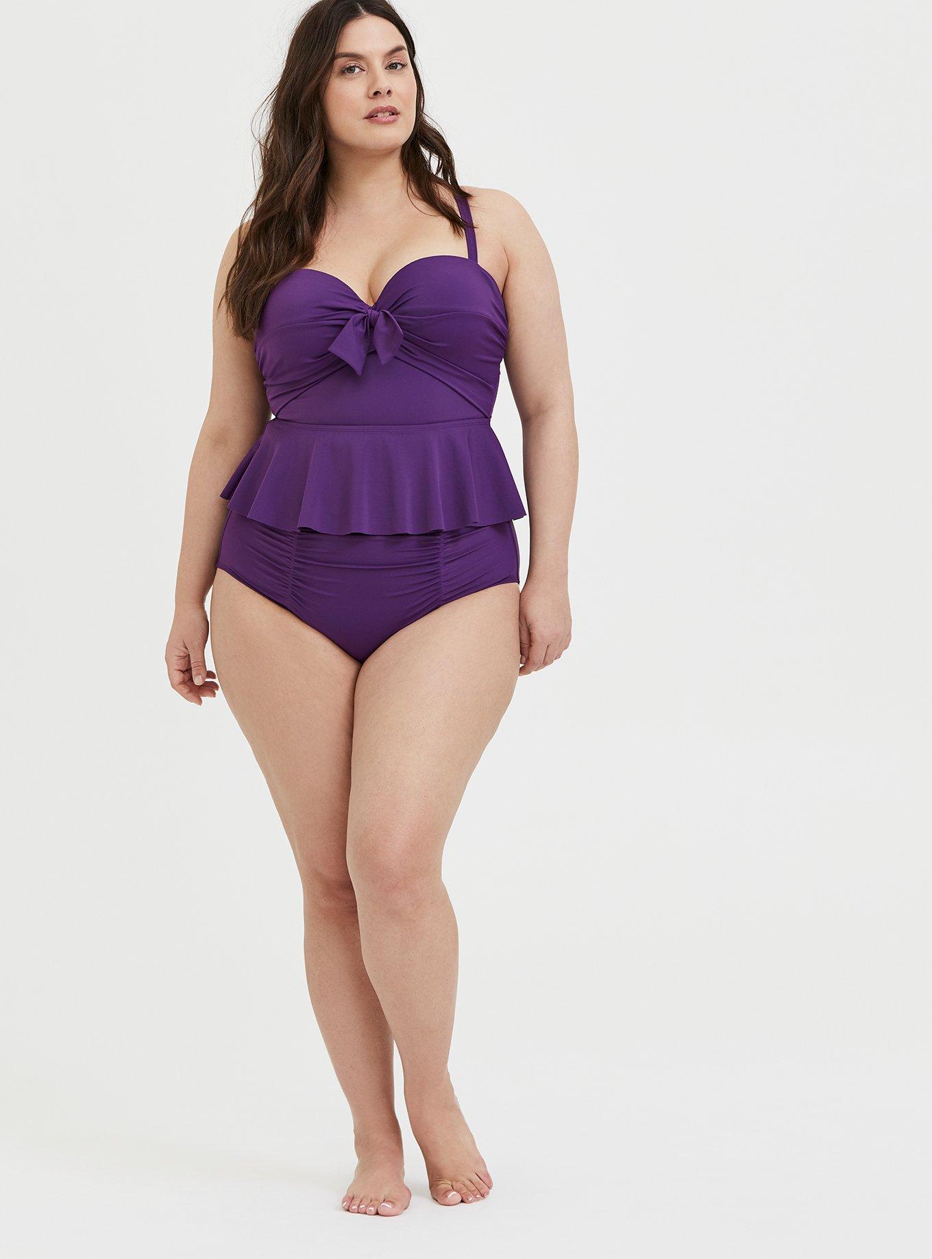 Plus Size - Underwire Tie-Front Peplum Midkini - Torrid