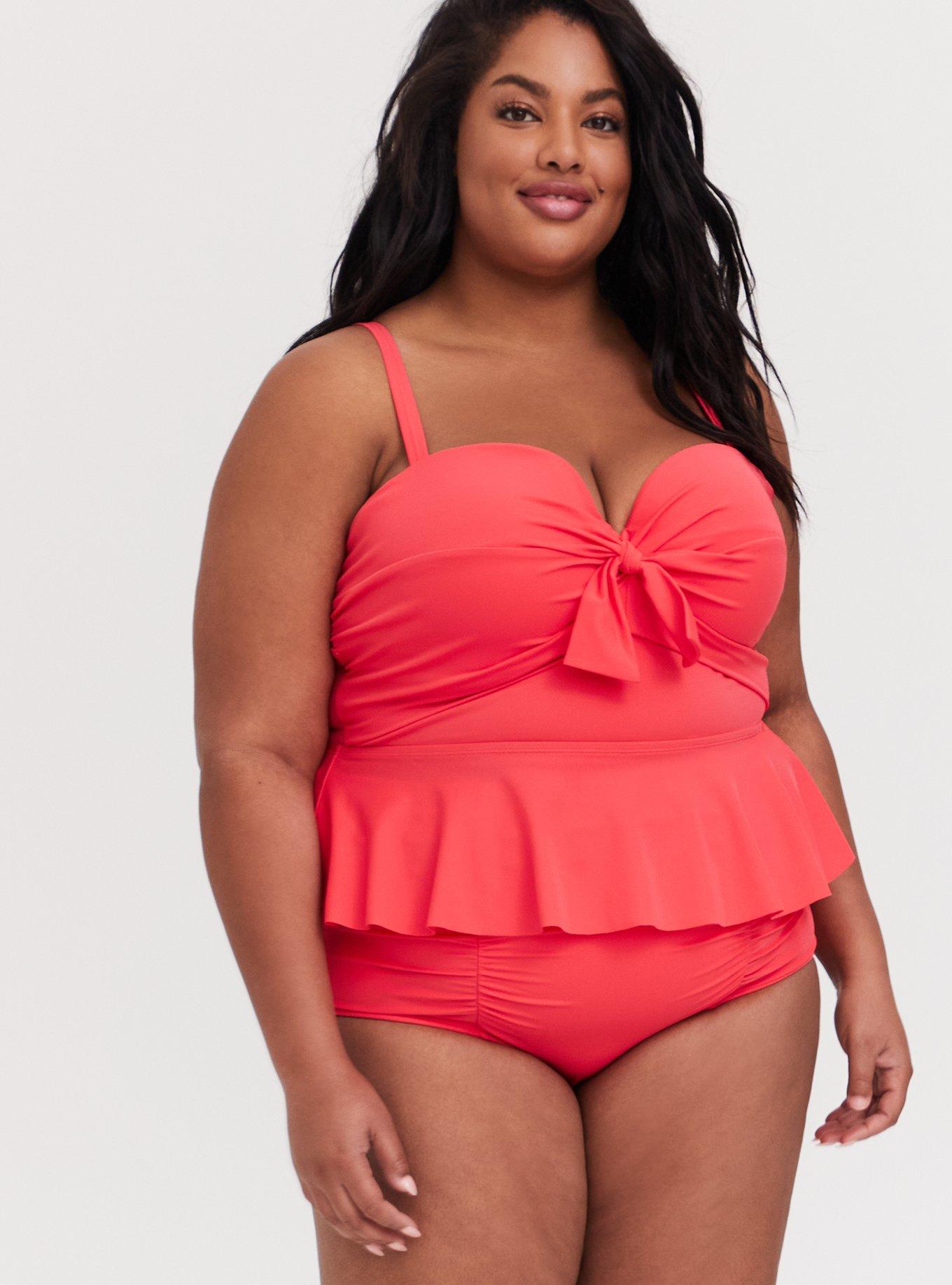 Plus Size - Underwire Push-Up Peplum Tankini - Torrid