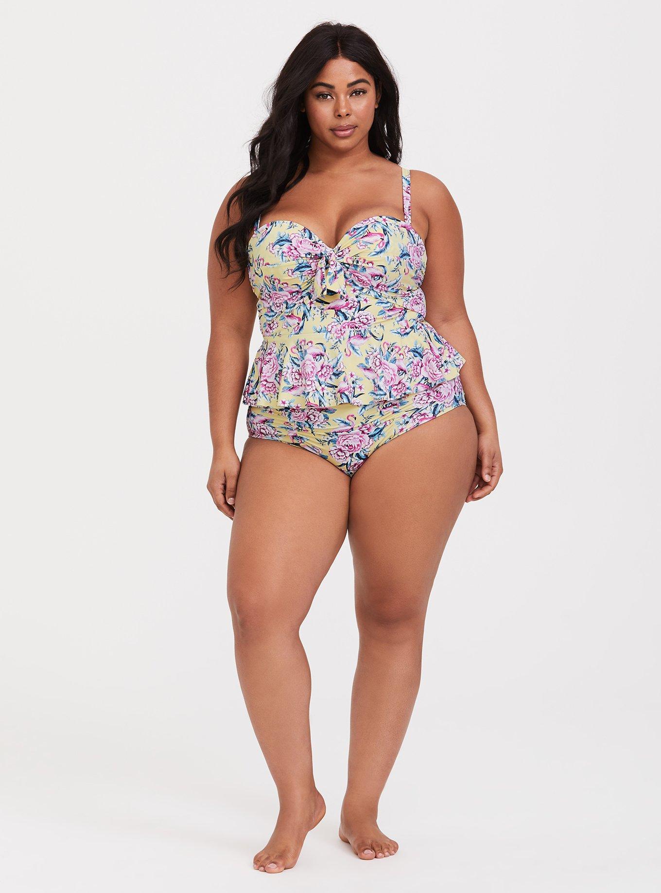 Plus Size Underwire Tie Front Peplum Midkini Torrid