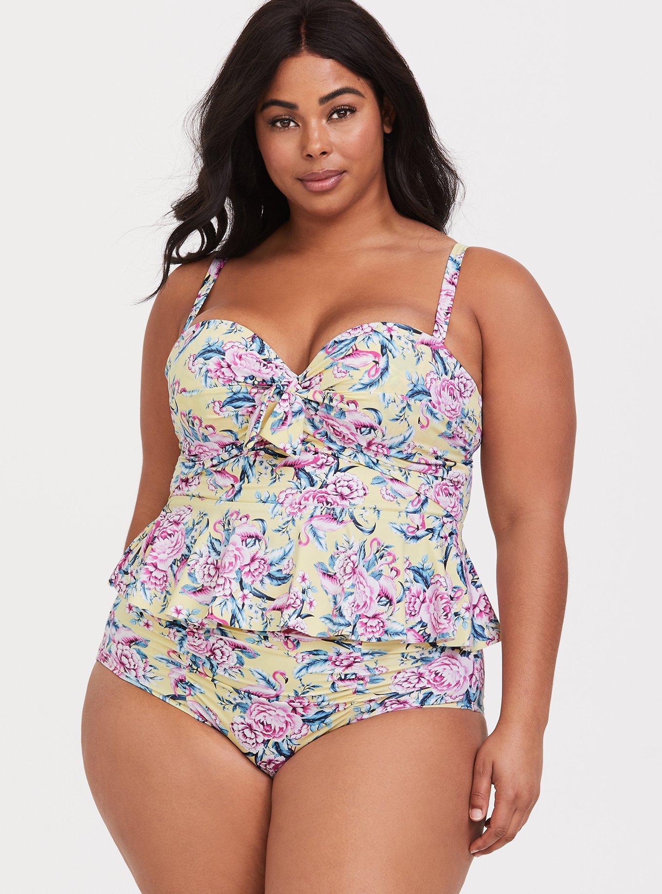 Plus Size - Underwire Tie-Front Peplum Midkini - Torrid