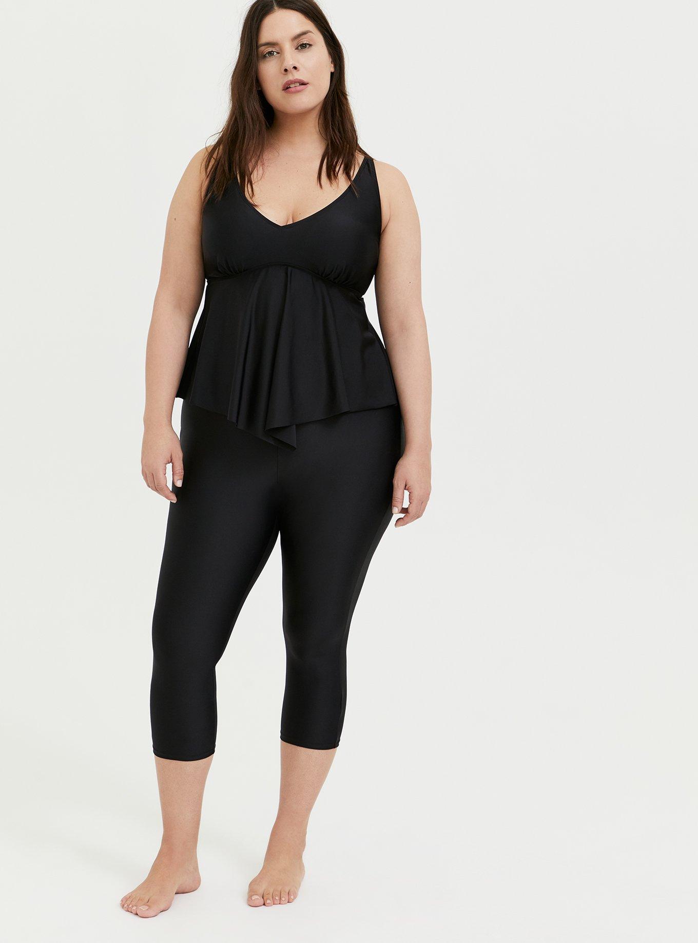 Buy Womens Plus Size Capri Yoga Pants Black 2X Online at