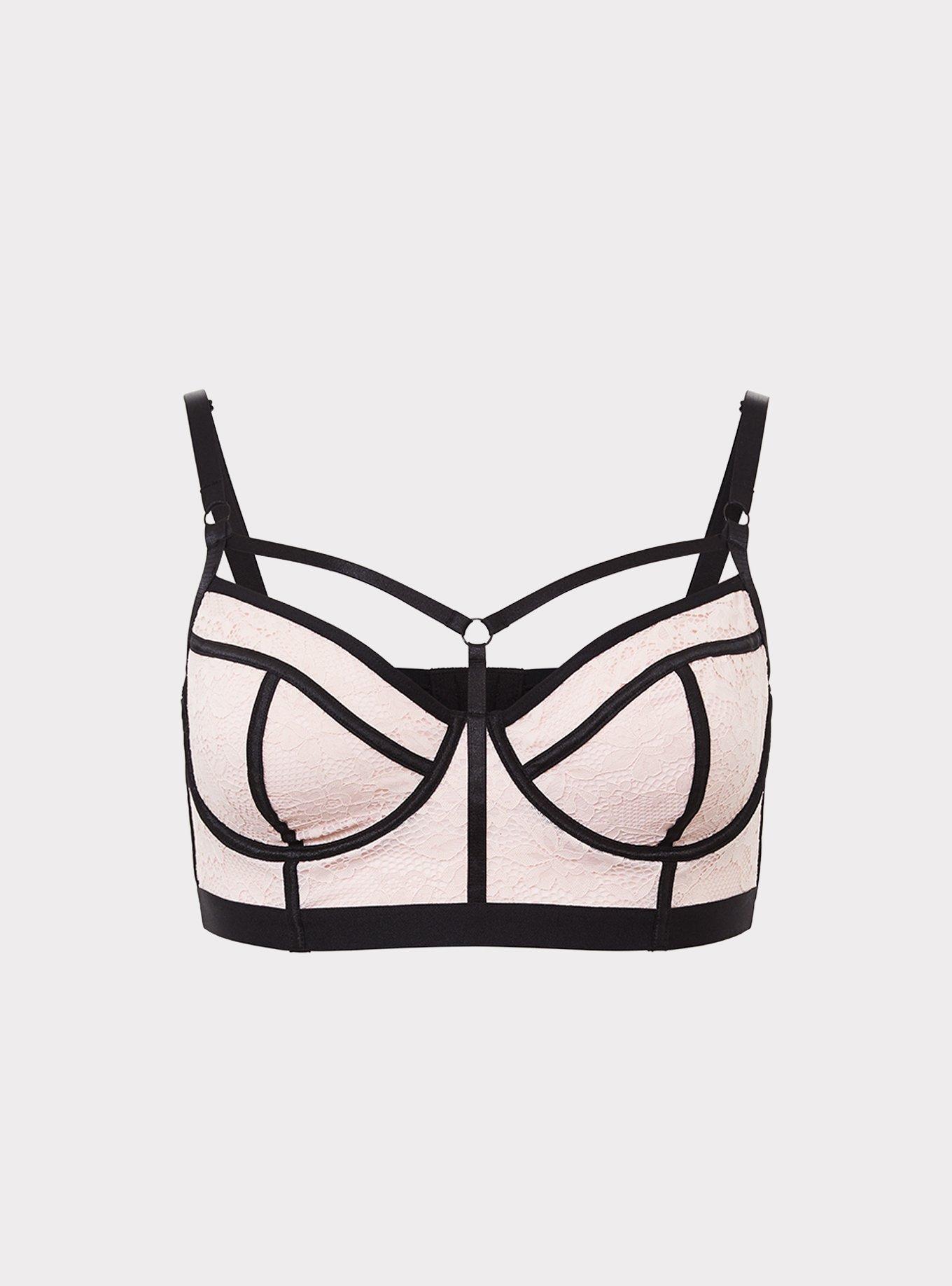 Lace Underwire Bra With Piping, LOTUS RICH BLACK, hi-res