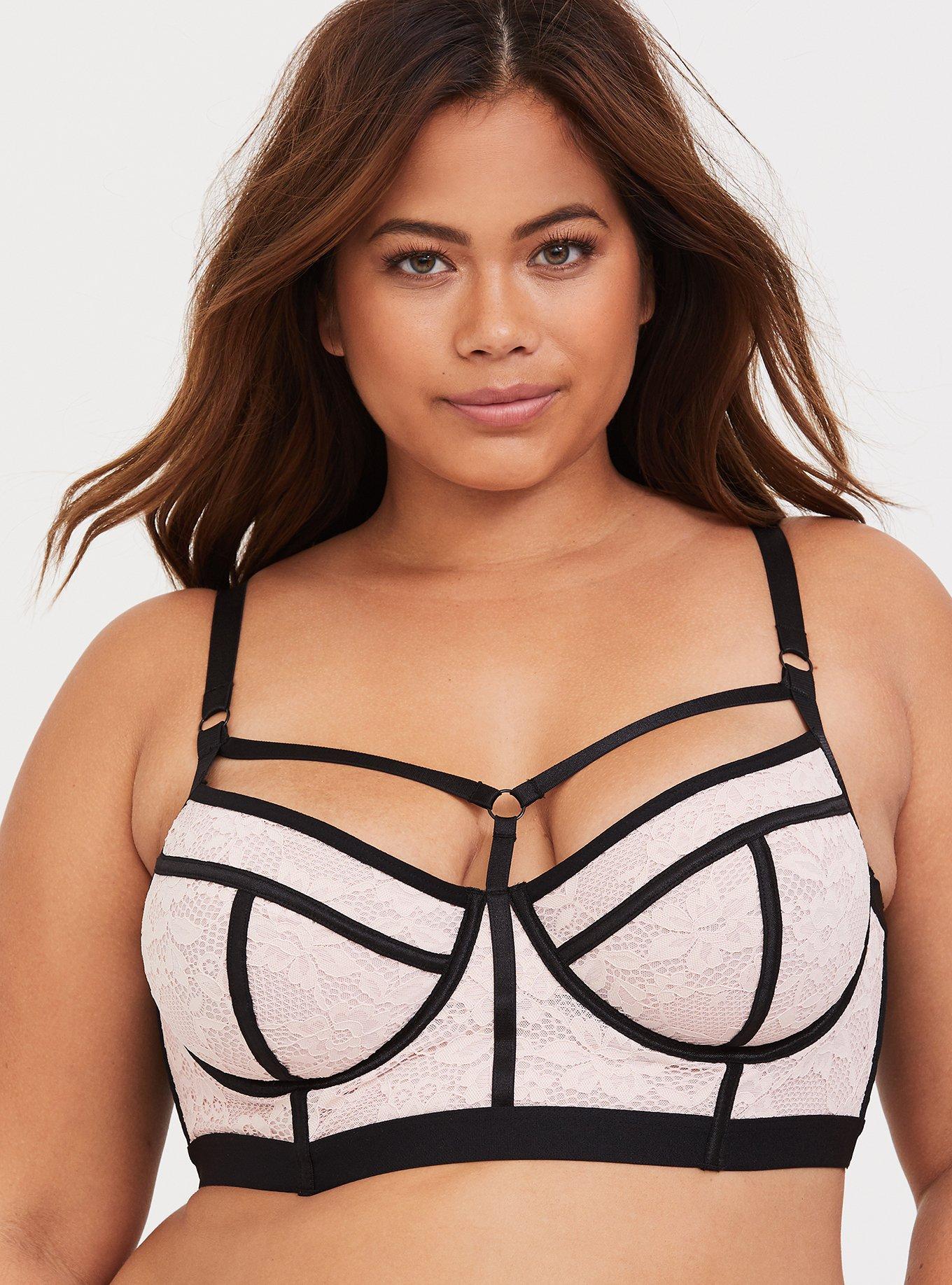 Lace Underwire Bra With Piping, LOTUS RICH BLACK, hi-res