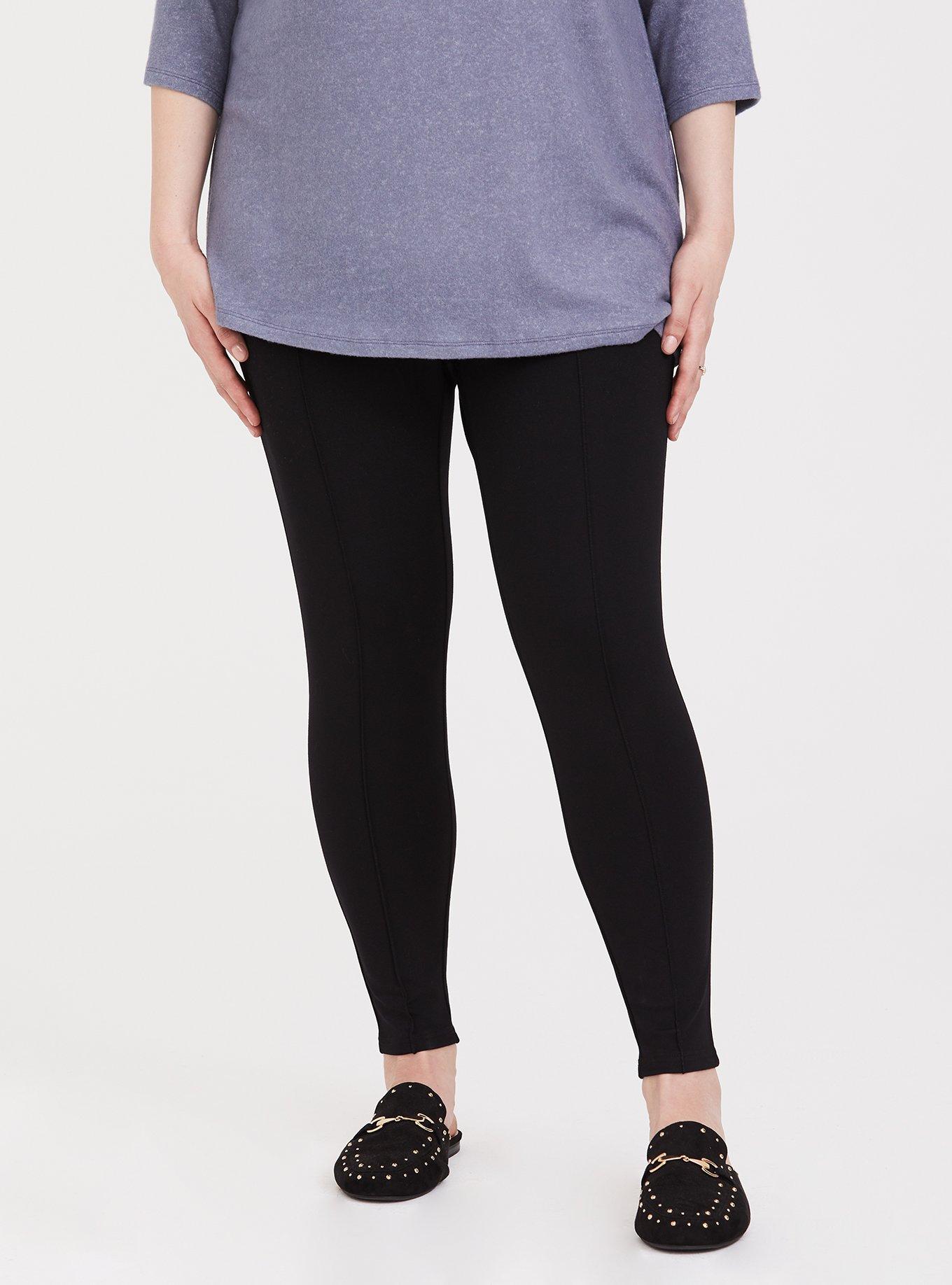 Black leggings clearance with front seam