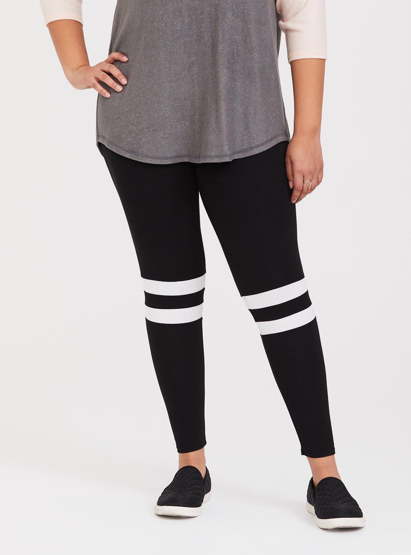 Stripe Piping Accent Varsity Leggings