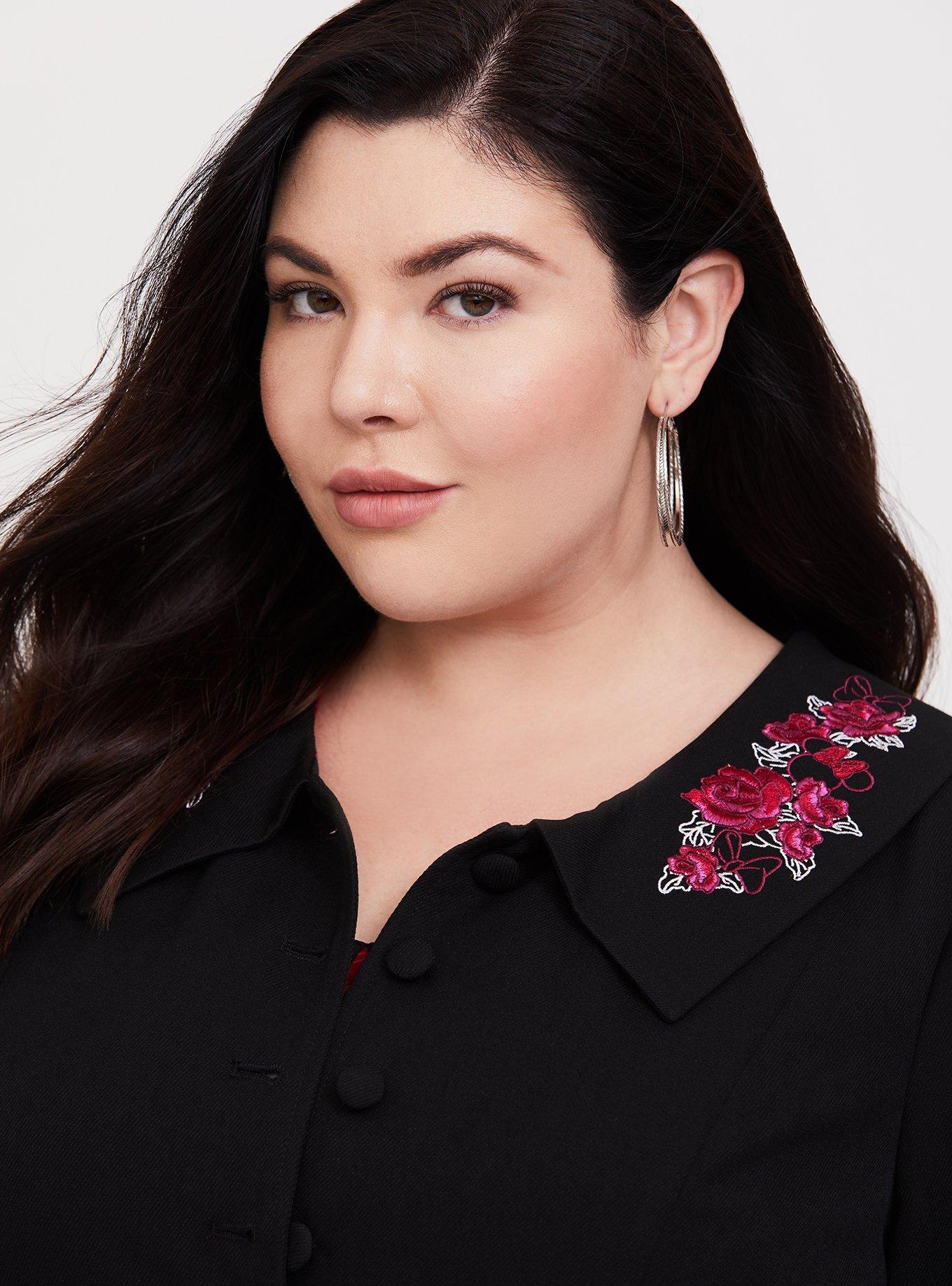 Disney Minnie Mouse Embroidered Coat Dress, DEEP BLACK, alternate