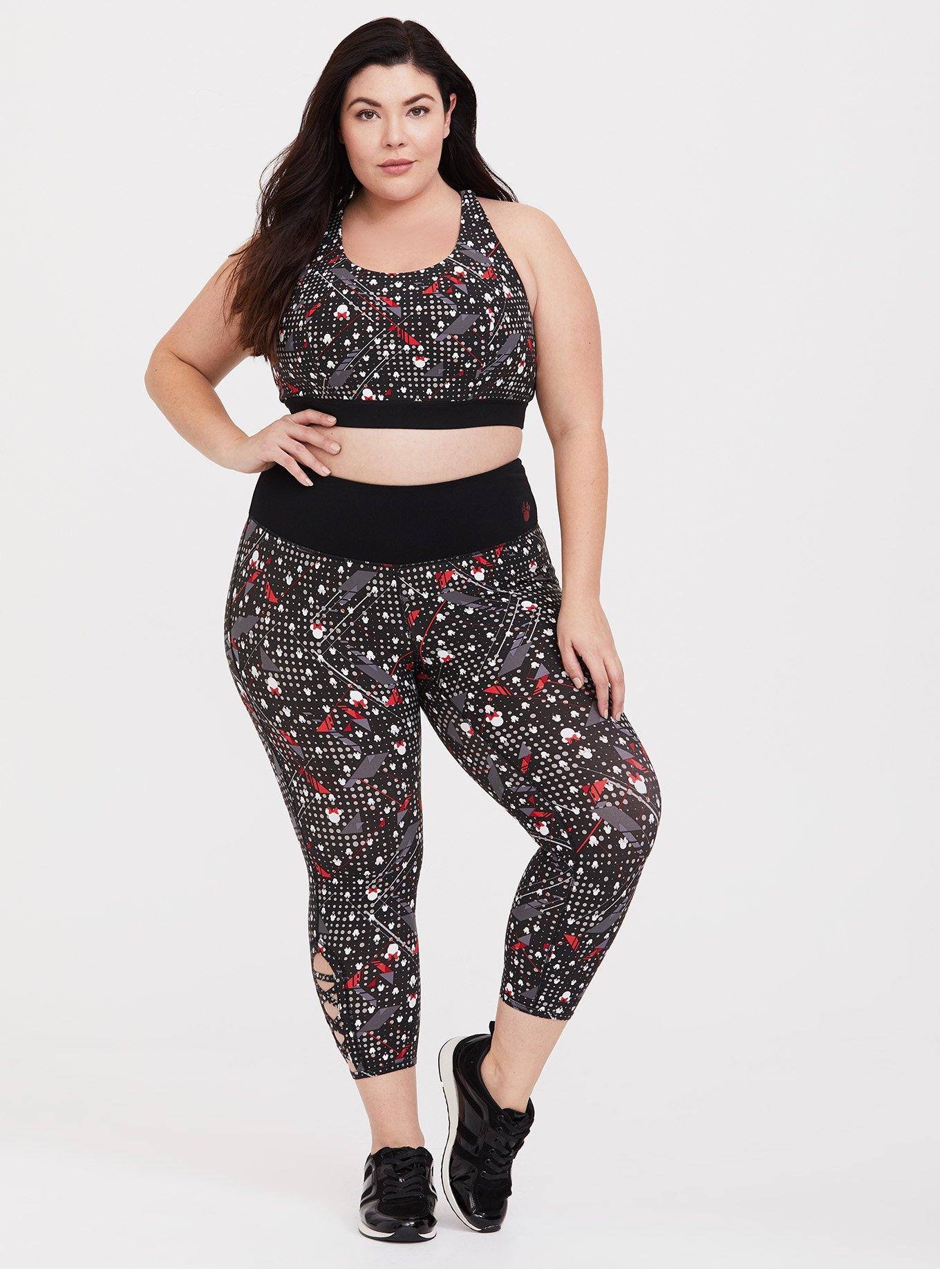 Plus Size - Disney Minnie Mouse Dot and Bow Crop Active Legging