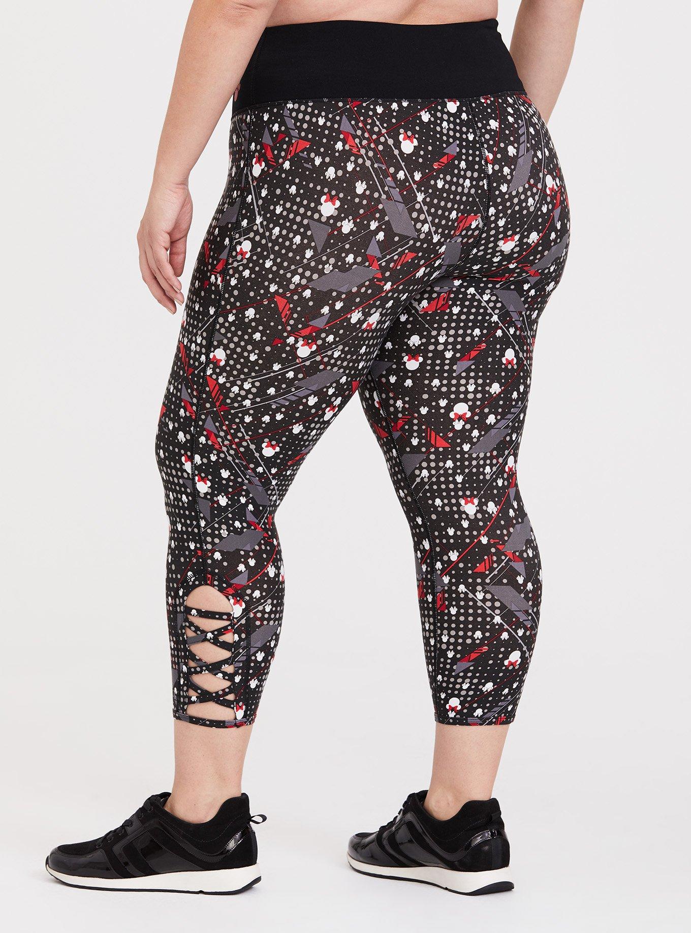 Disney Minnie Mouse Dot and Bow Crop Active Legging, BLACK DOT, alternate
