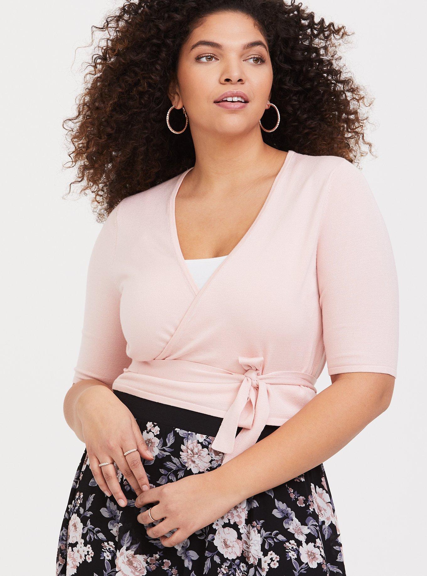 Plus size 2025 wrap sweater