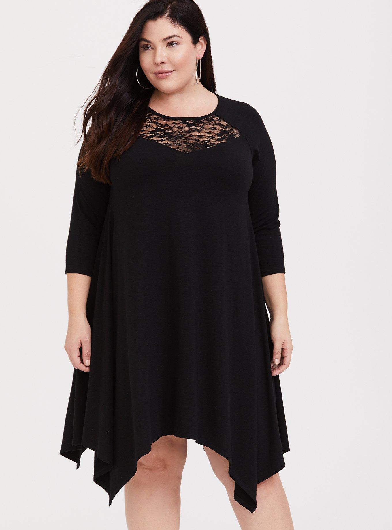 Torrid black lace cold shoulder hi-low dress in 2024