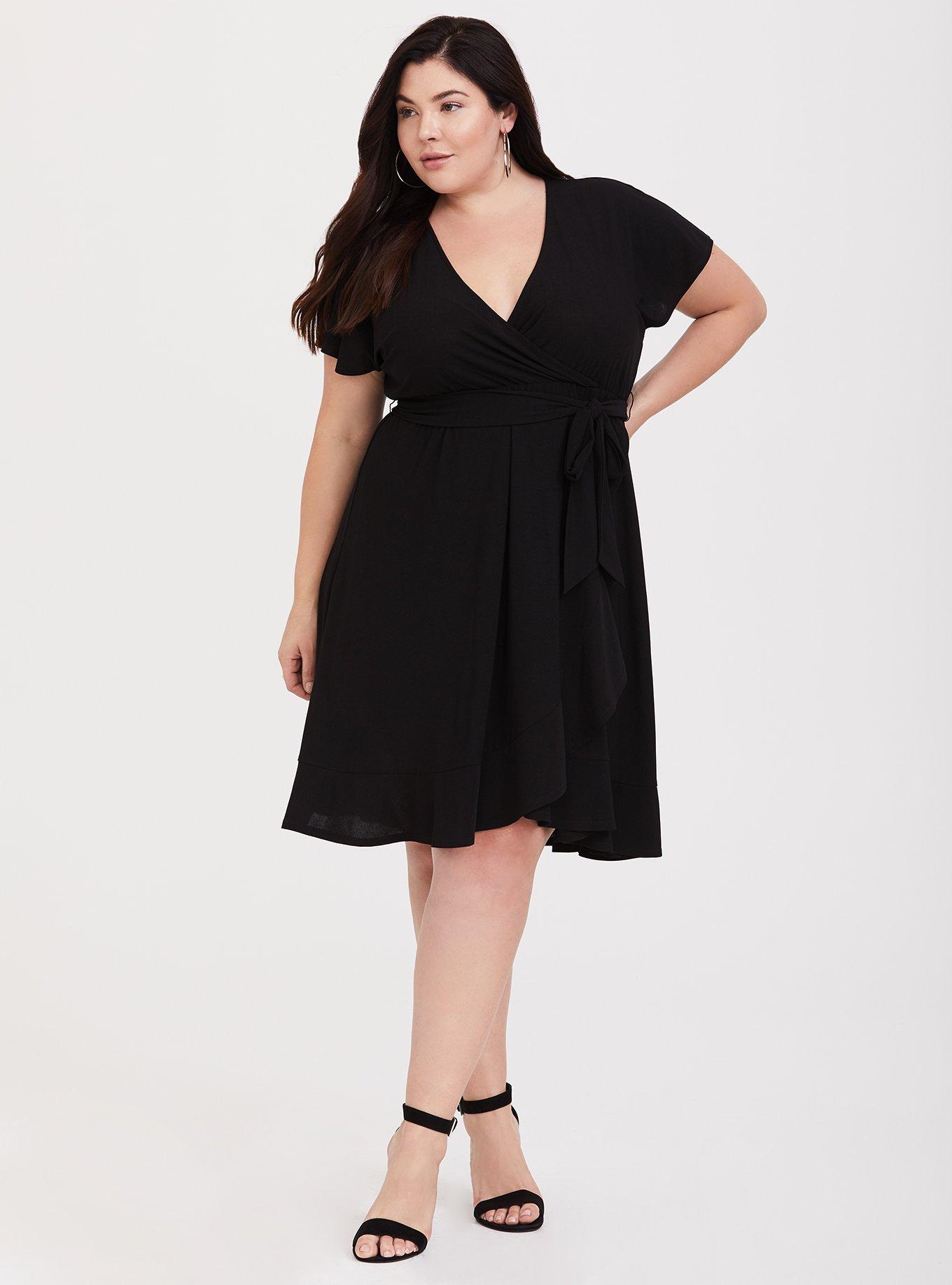 Plus Size - Mini Stretch Crepe Wrap Dress - Torrid