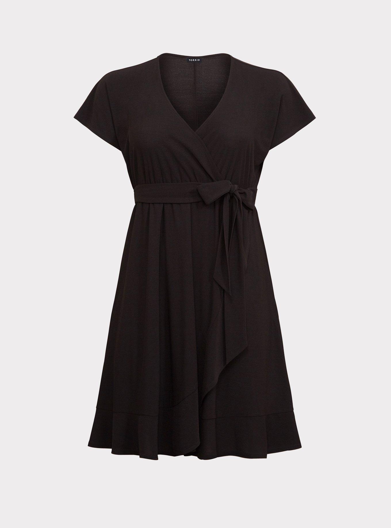 Plus Size - Mini Stretch Crepe Wrap Dress - Torrid
