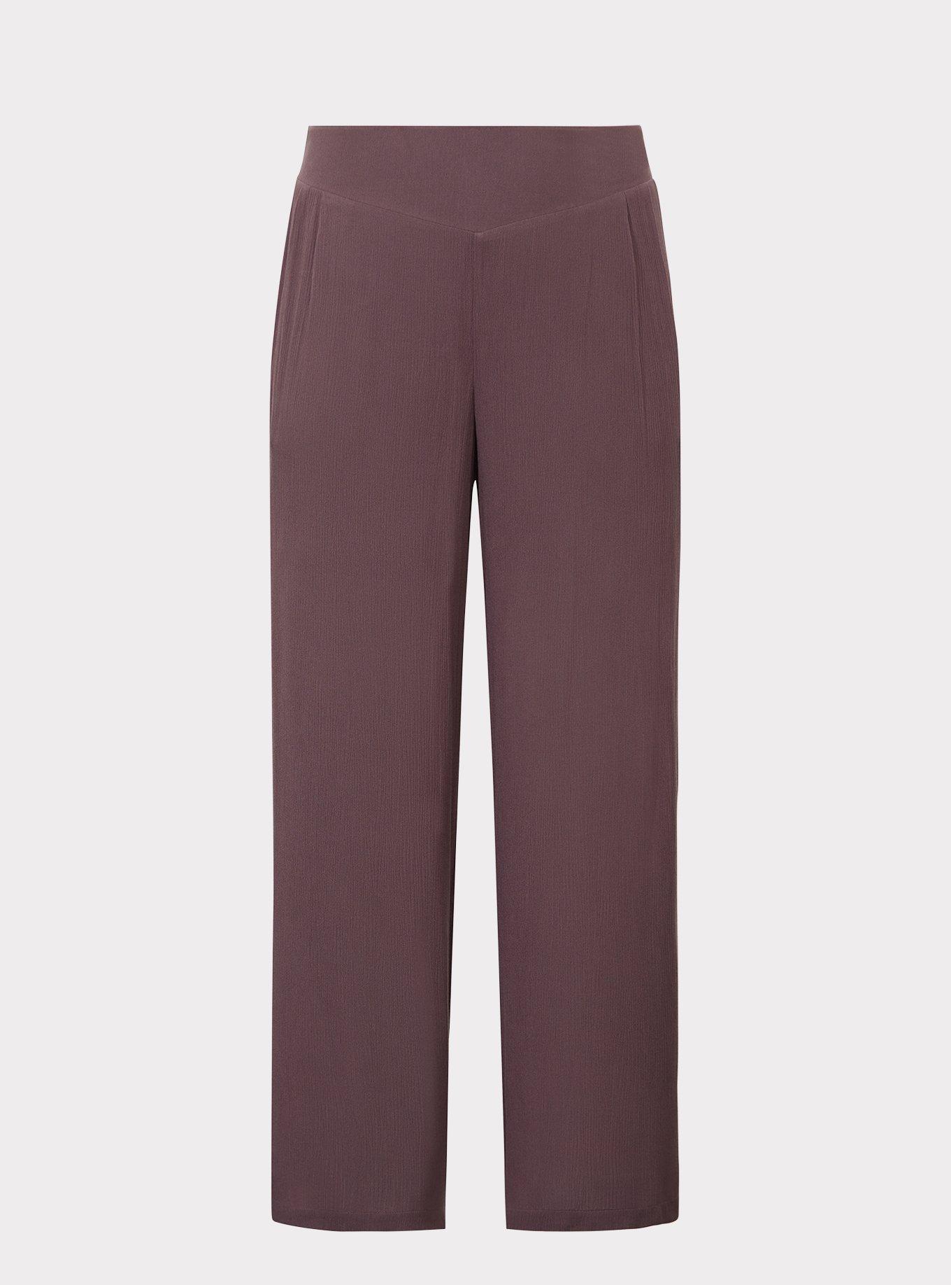 Mauve Purple Gauze Wide Leg Pant, , hi-res