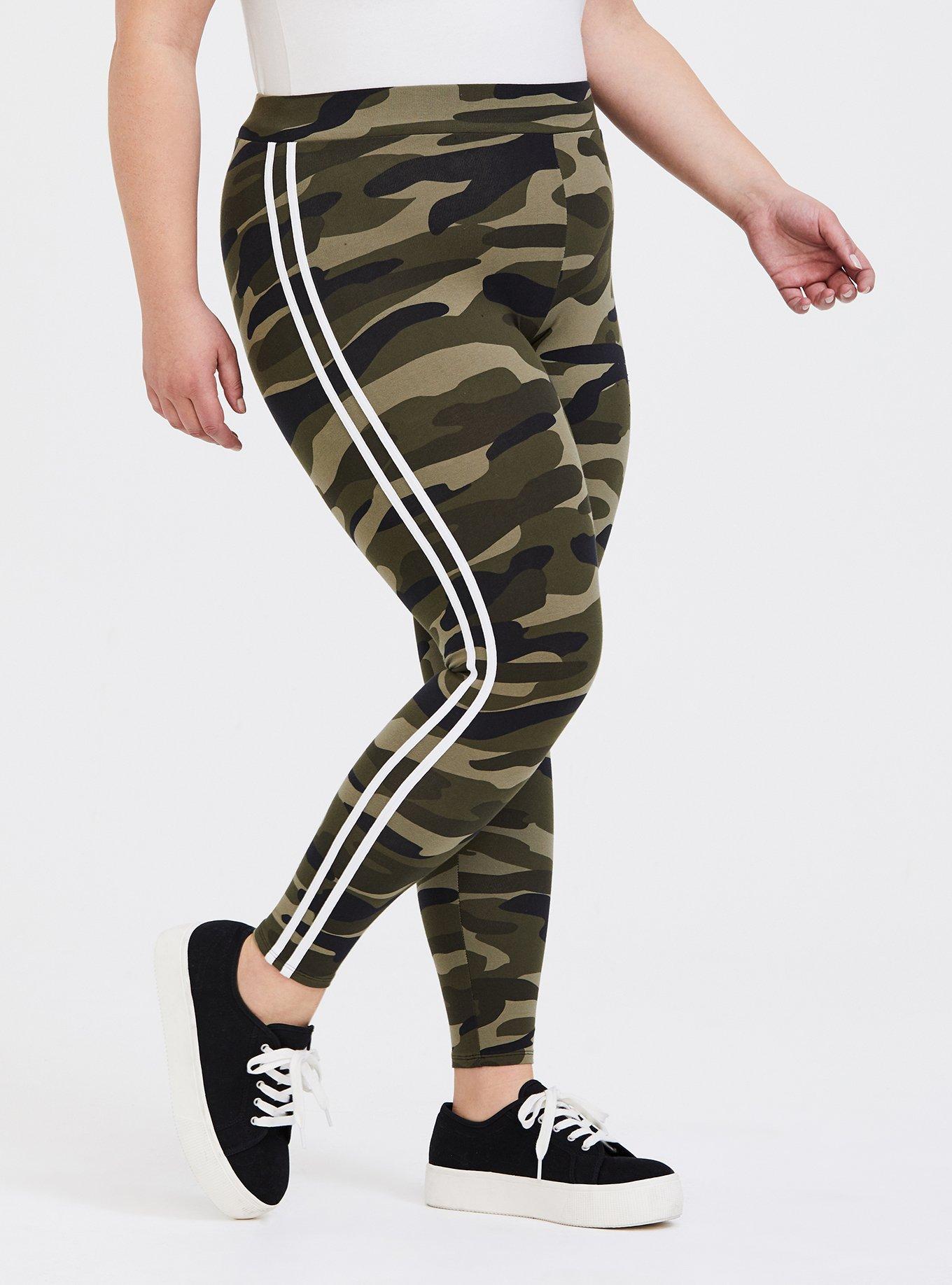 Plus Size - Crop Premium Side Stripe Legging - Camo - Torrid