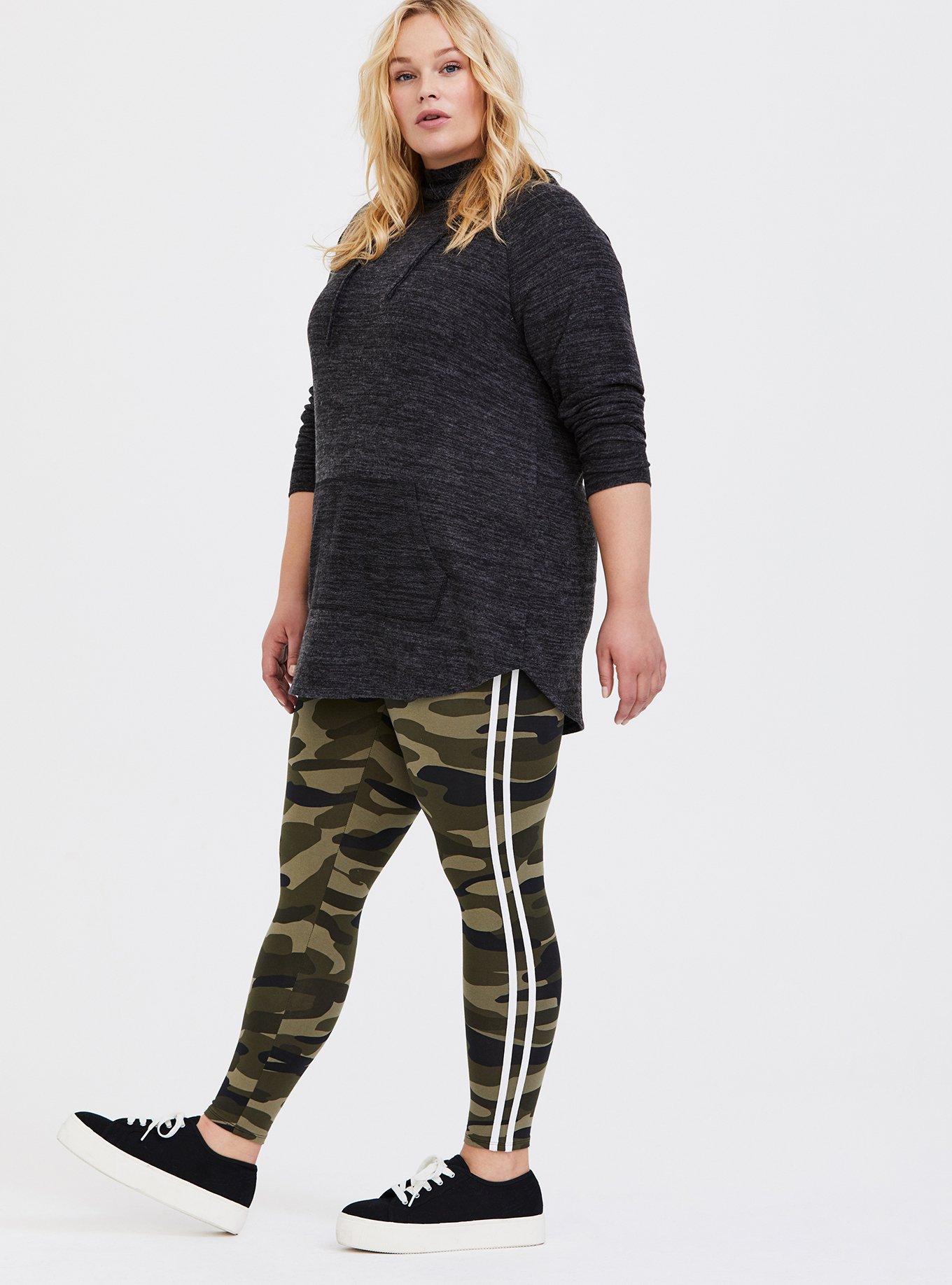 Plus Size - Full Length Signature Waist Double Side Stripe Legging