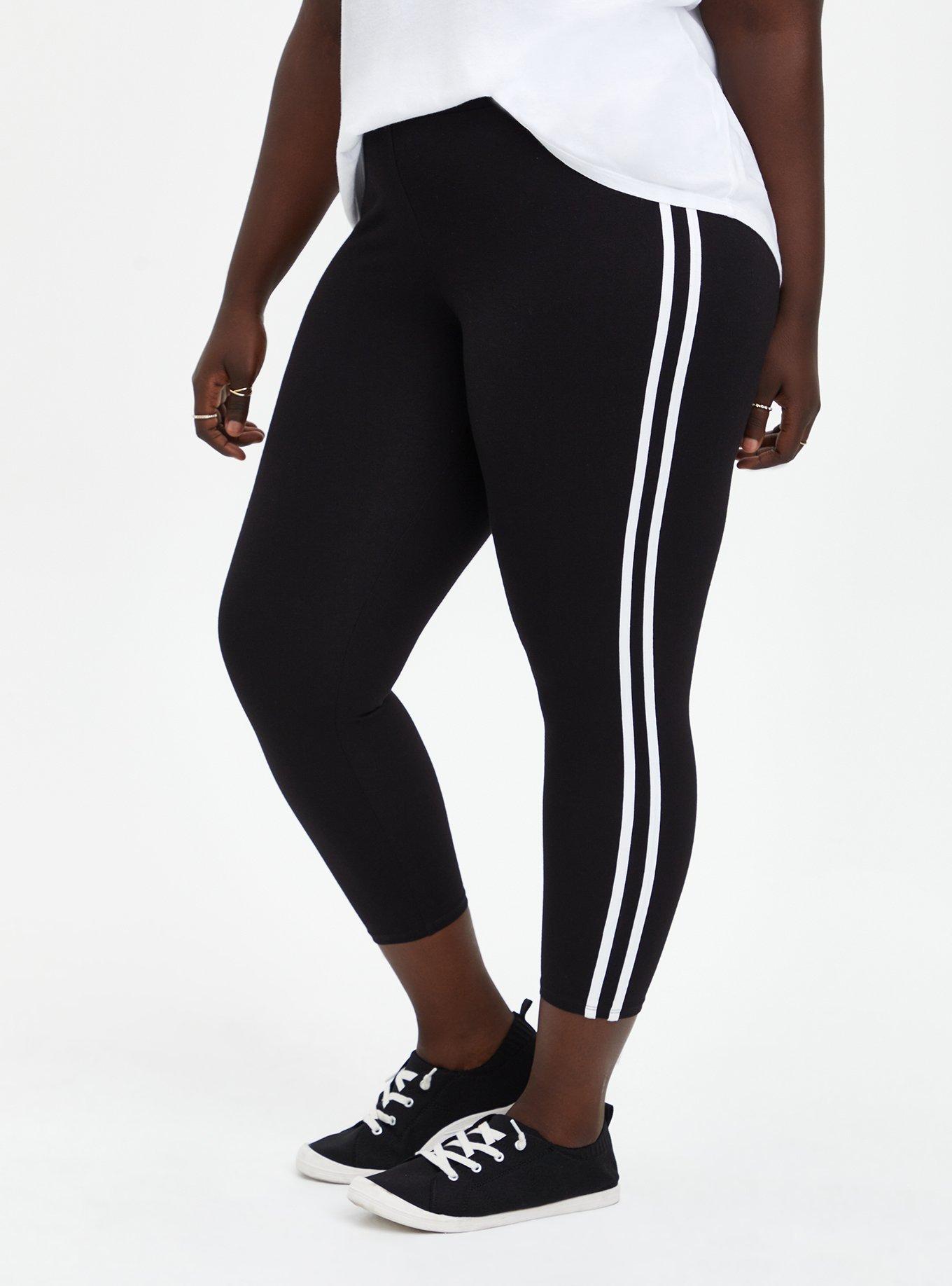 Plus Size - Crop Signature Waist Side Striped Legging - Torrid