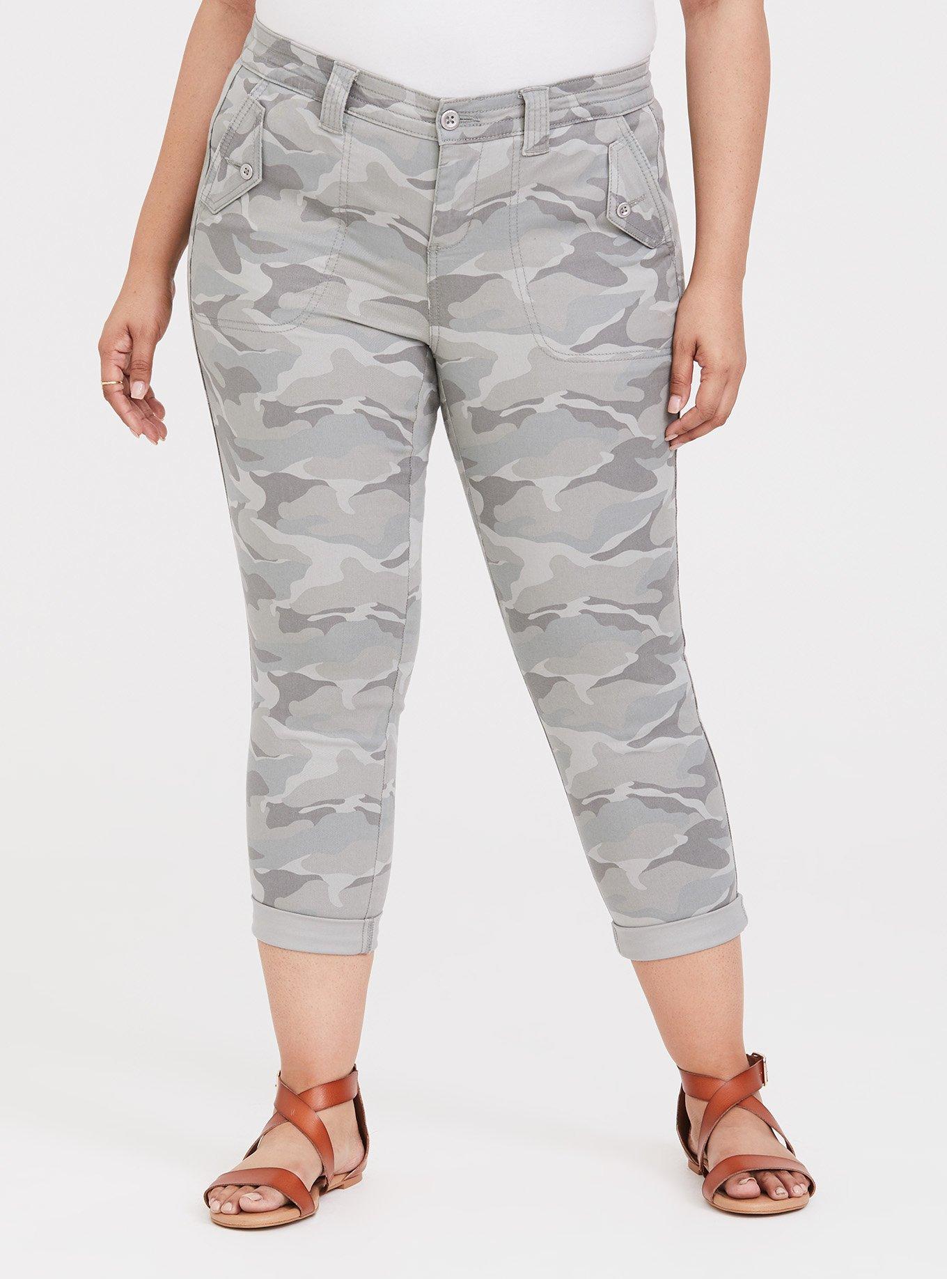 Plus Size Crop Twill Military Pant Camo Torrid